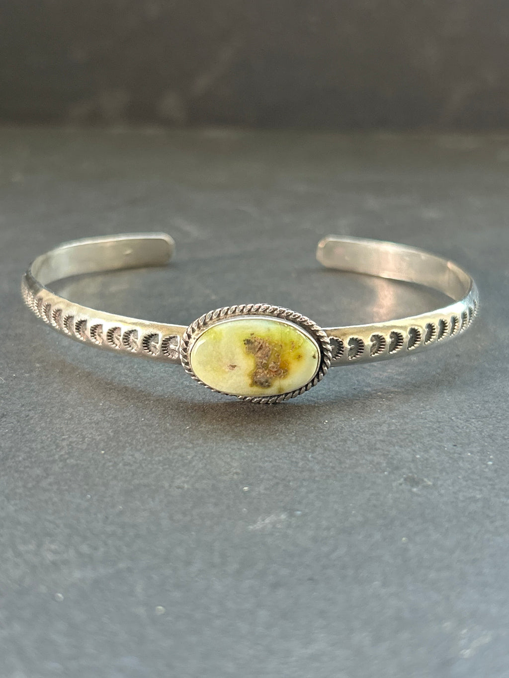 Palomino Variscite Stamped Stacking Cuff