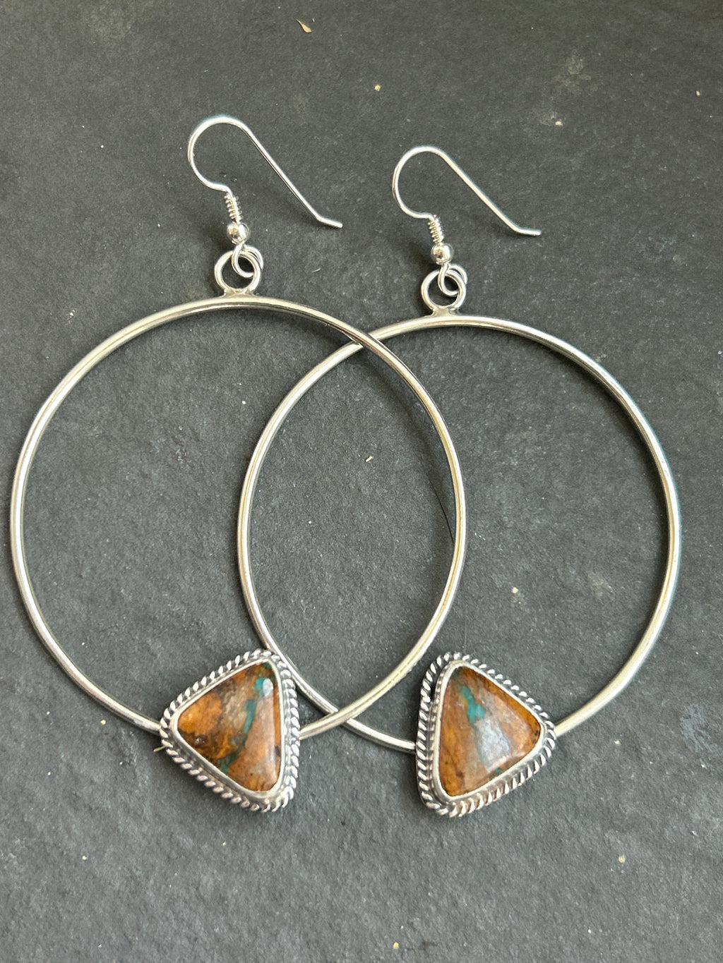 Ribbon Royston Dangle Hoop Earrings