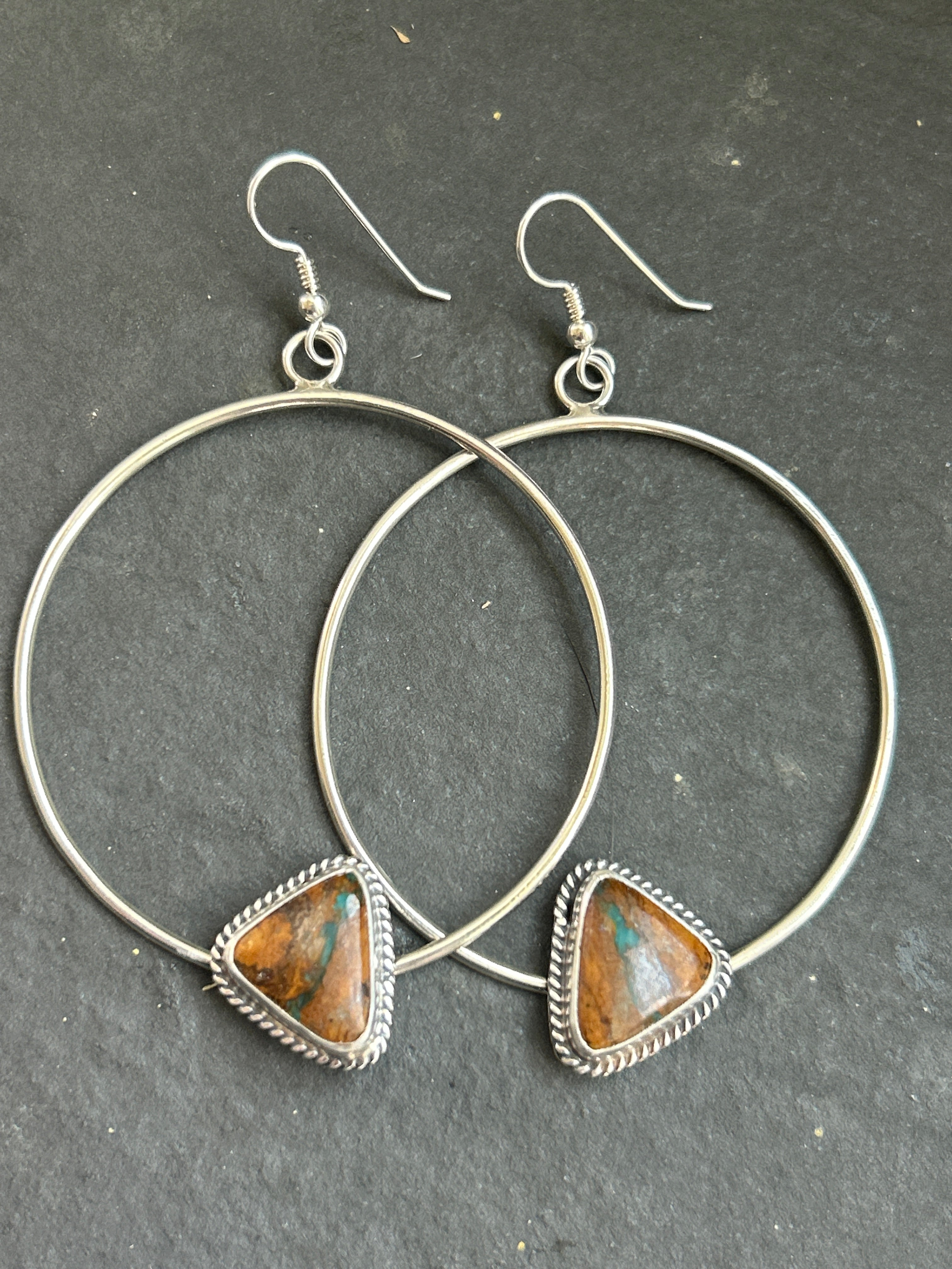Ribbon Royston Dangle Hoop Earrings