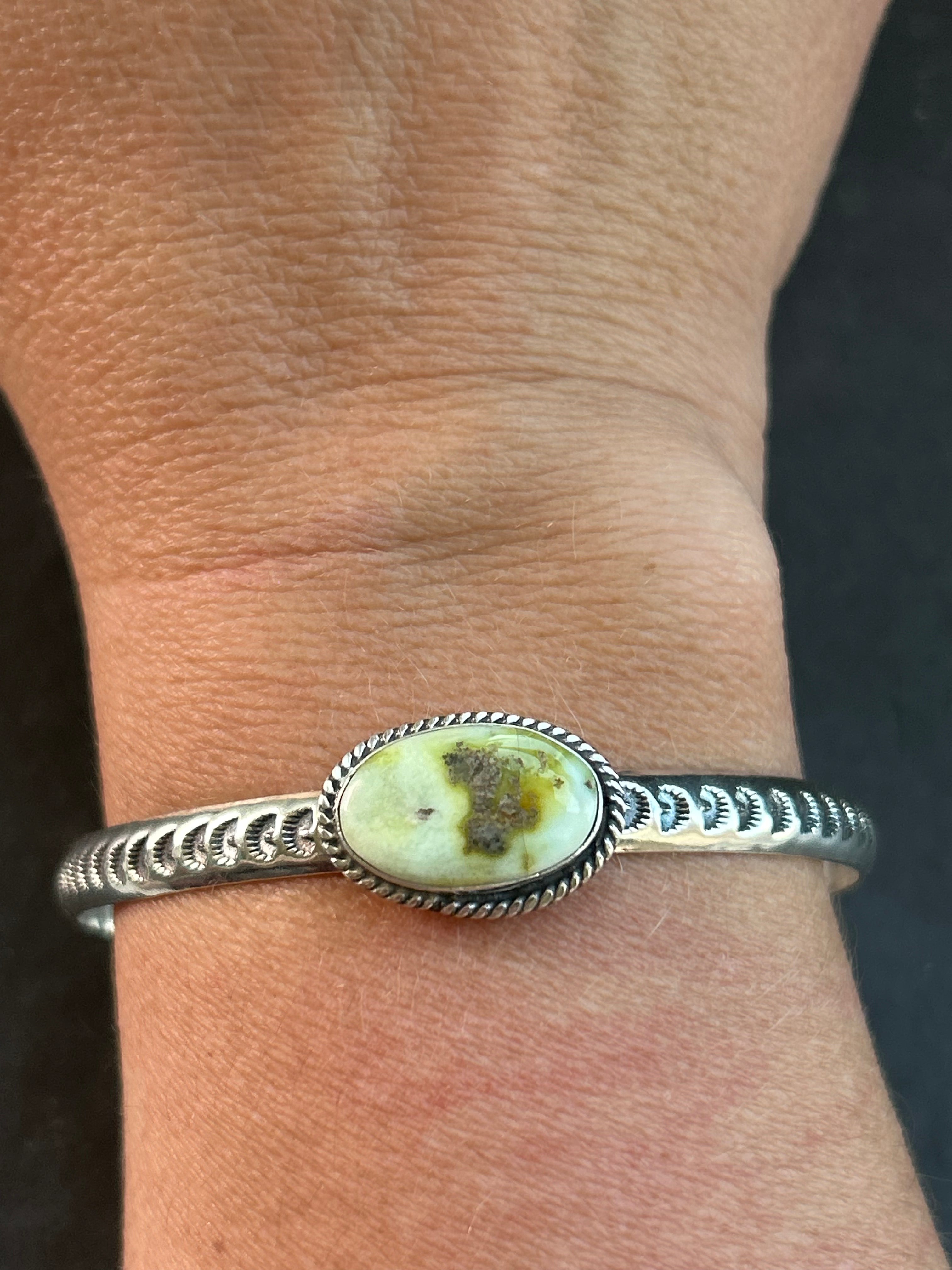 Palomino Variscite Stamped Stacking Cuff