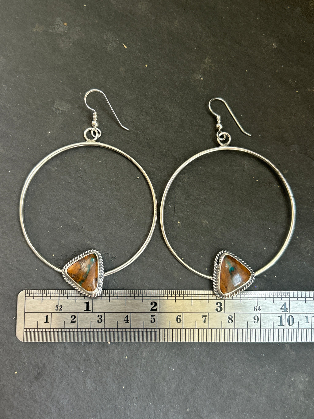 Ribbon Royston Dangle Hoop Earrings