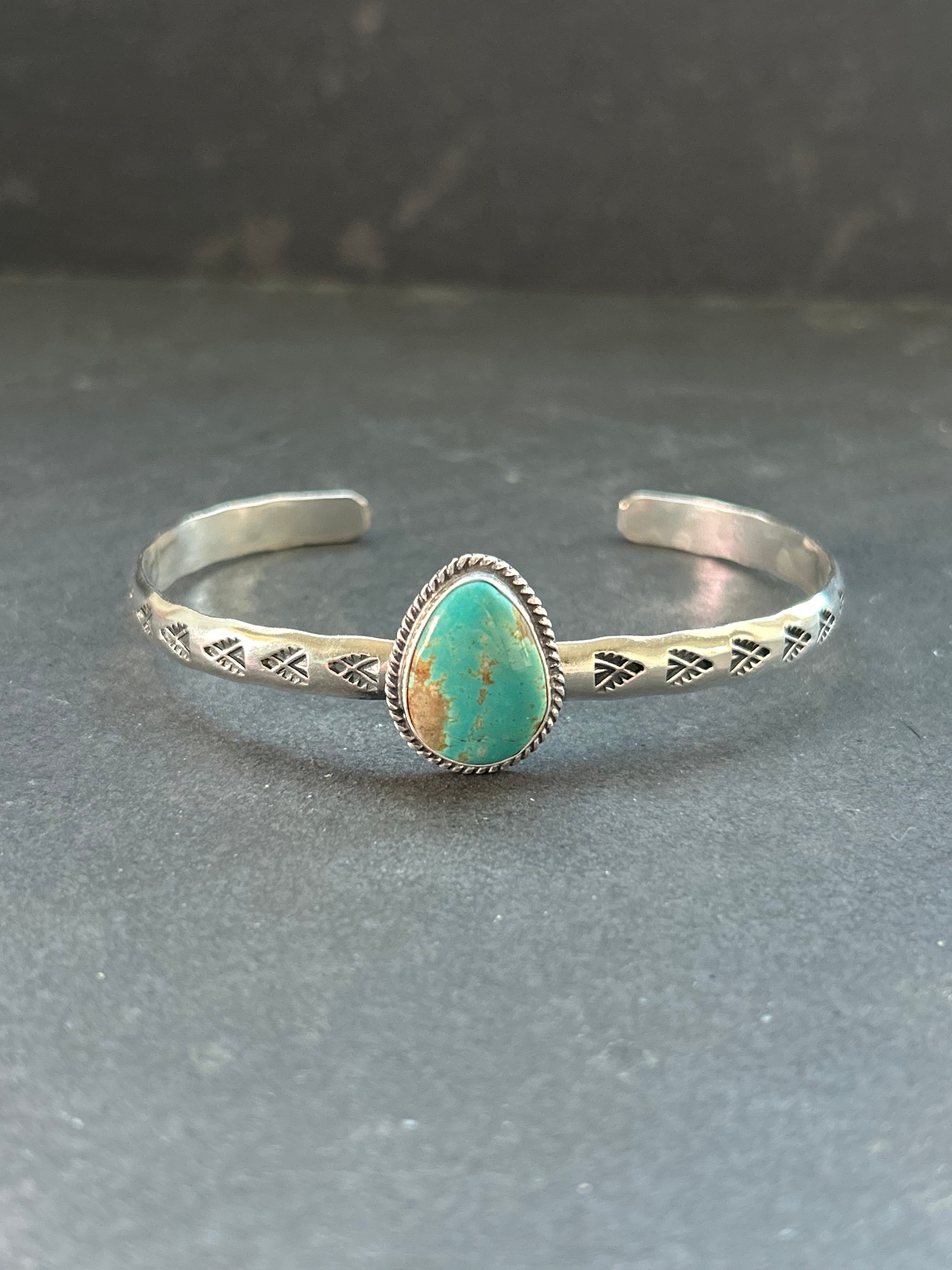 Mine #8 Turquoise Stamped Stacking Cuff