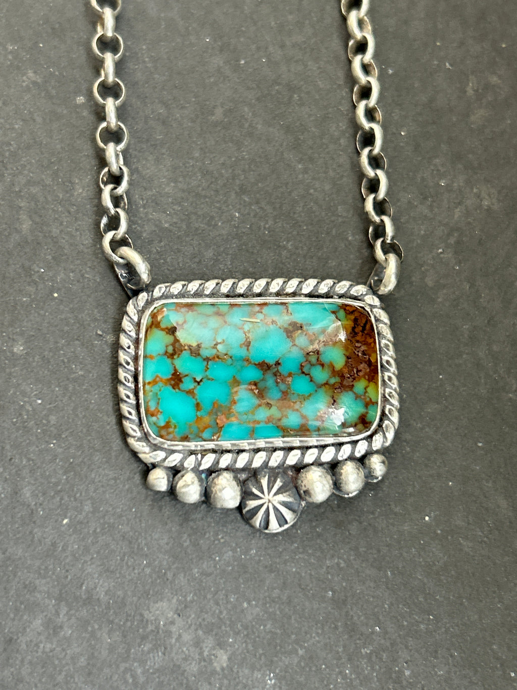 Easter Blue Turquoise Bar Necklace