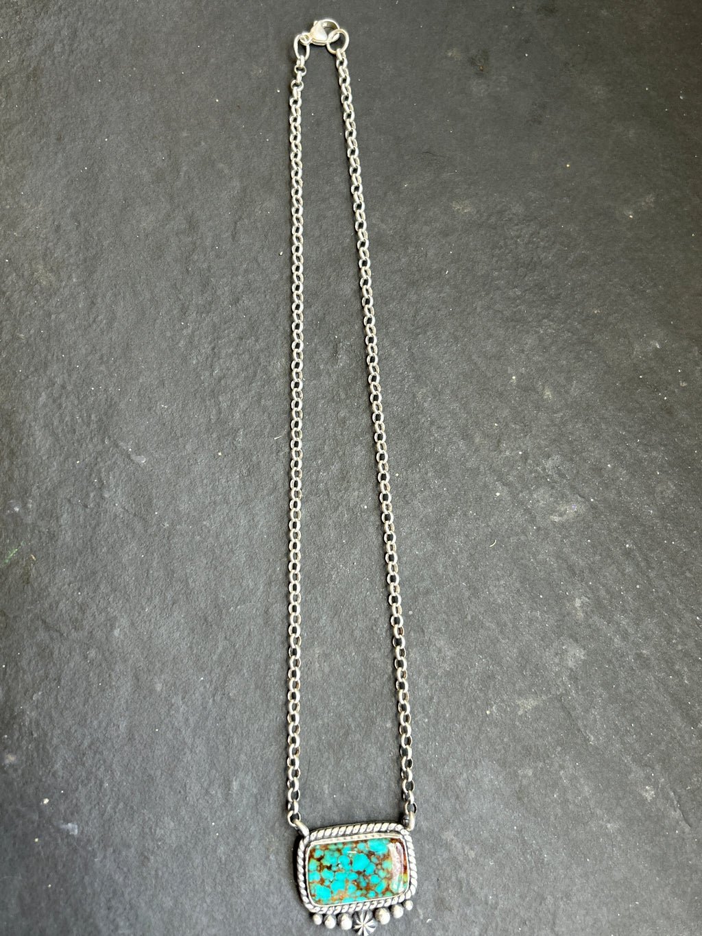 Easter Blue Turquoise Bar Necklace
