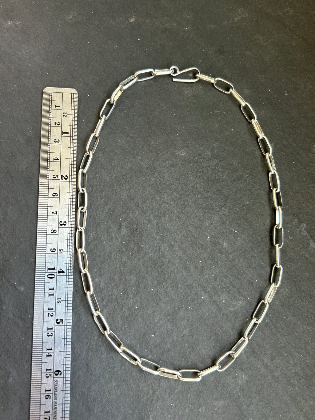 Sterling Silver Medium Link Dainty Paperclip Chain