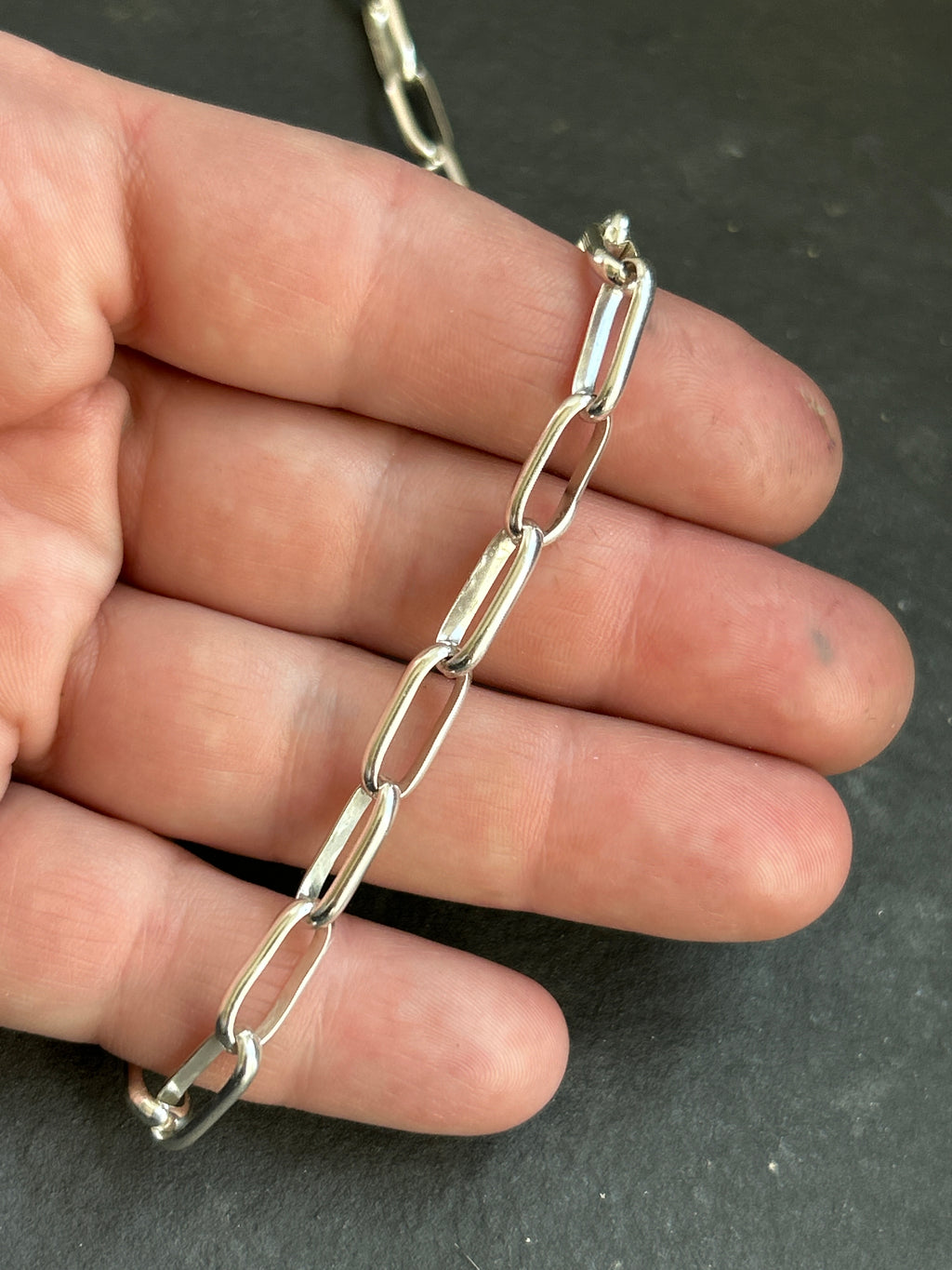 Sterling Silver Medium Link Dainty Paperclip Chain