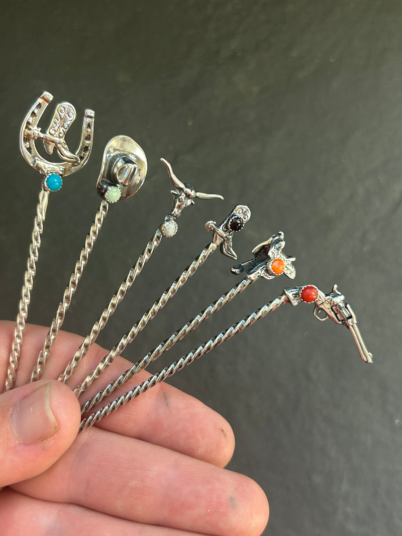 Saddle + Spur Set of 6 Sterling Silver Pick Collection