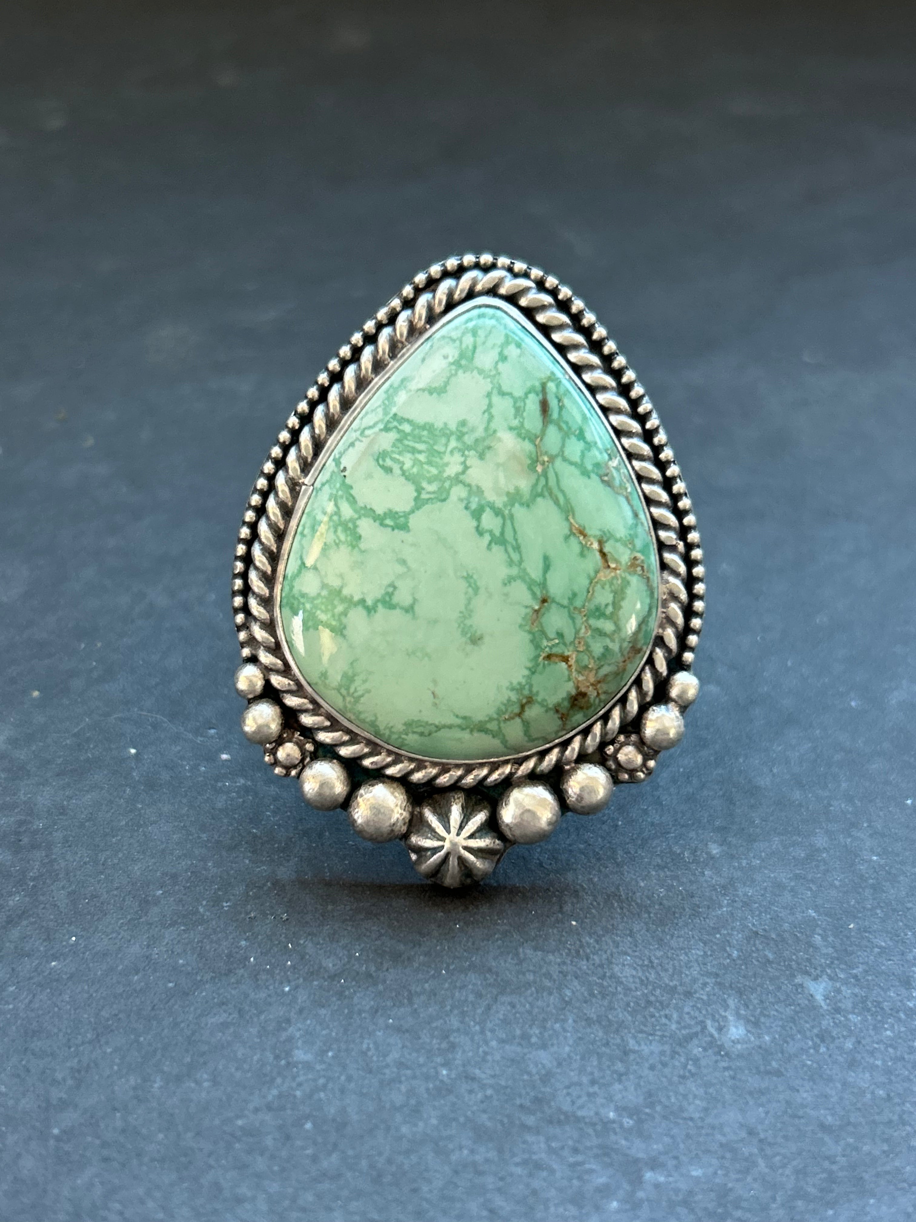 Broken Arrow Variscite Adjustable Band Ring Style #1
