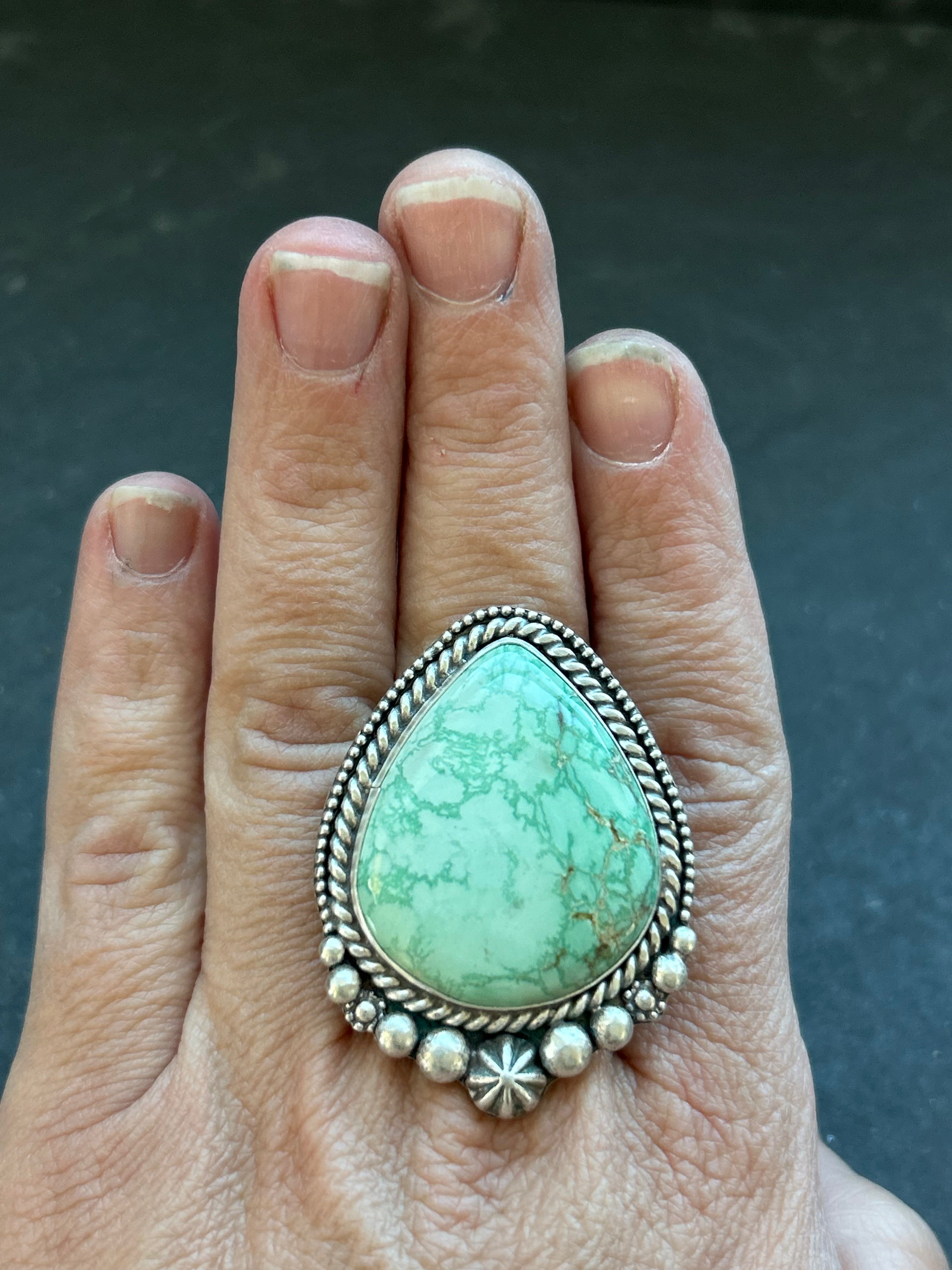 Broken Arrow Variscite Adjustable Band Ring Style #1