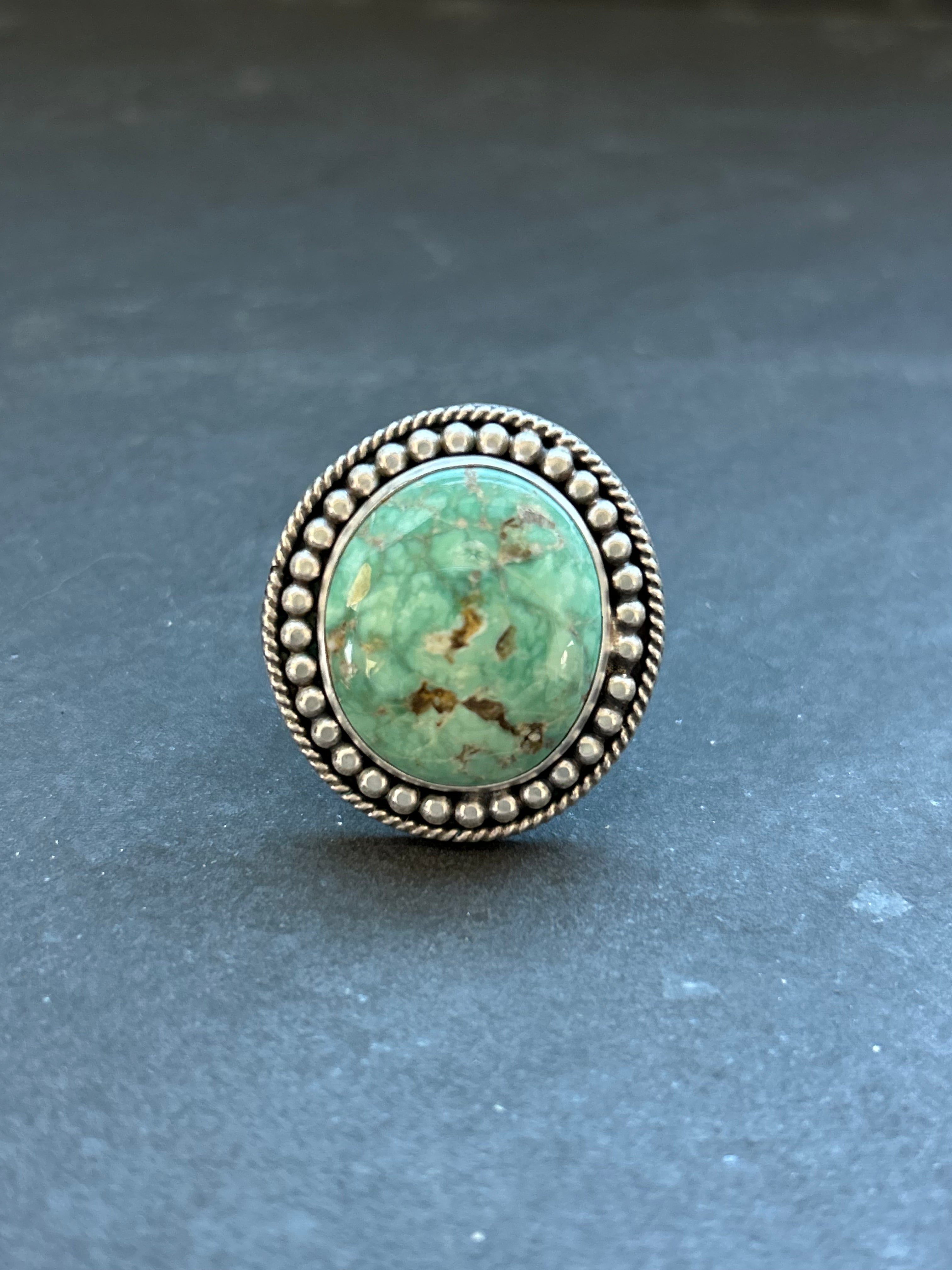 Broken Arrow Variscite Adjustable Band Ring Style #2