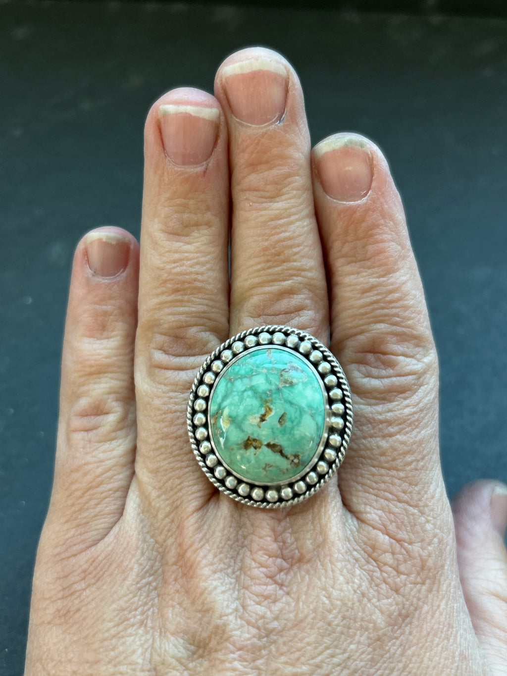 Broken Arrow Variscite Adjustable Band Ring Style #2