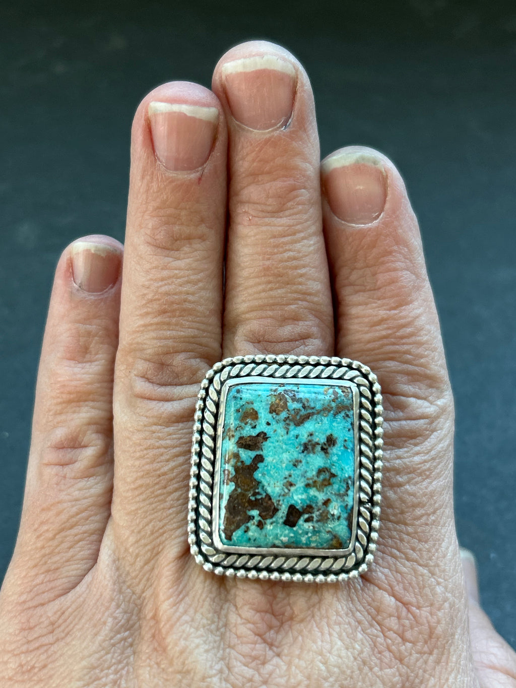 Blue Dream Turquoise Adjustable Band Ring