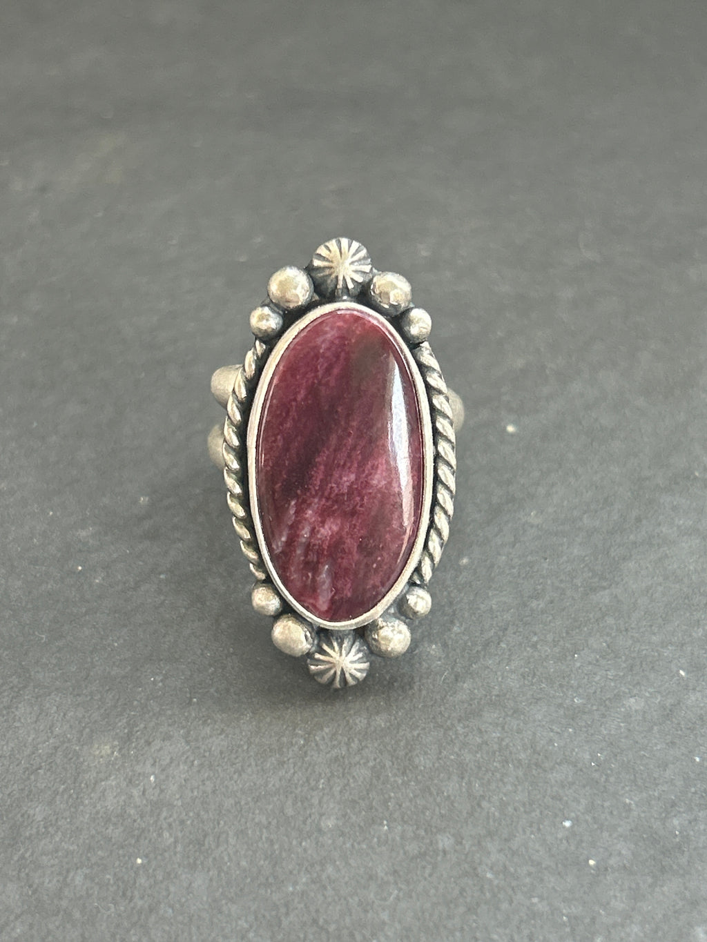 Purple Spiny Oyster Adjustable Band Ring