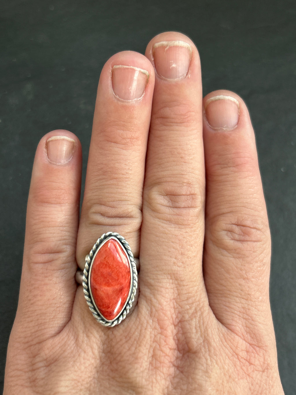 Red Spiny Oyster Adjustable Band Ring