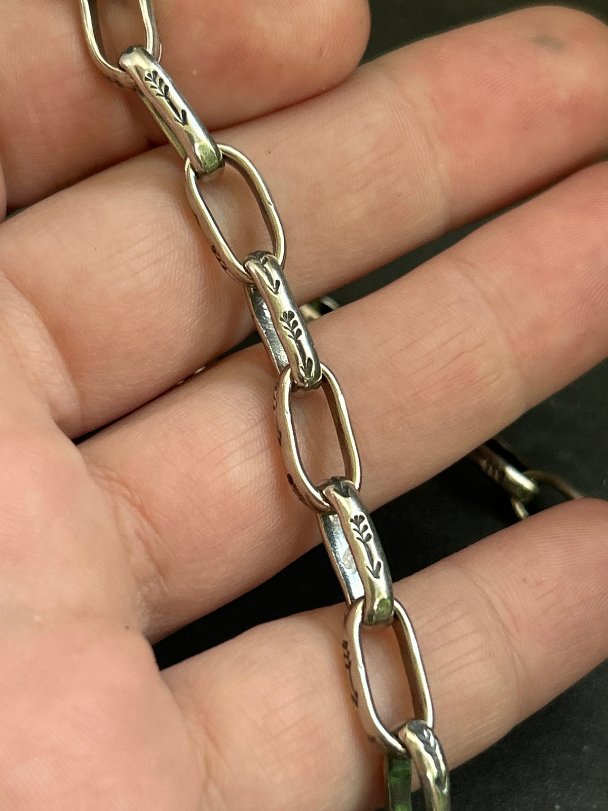 Sterling Silver Medium Link Wayfinder Pattern Paperclip Chain