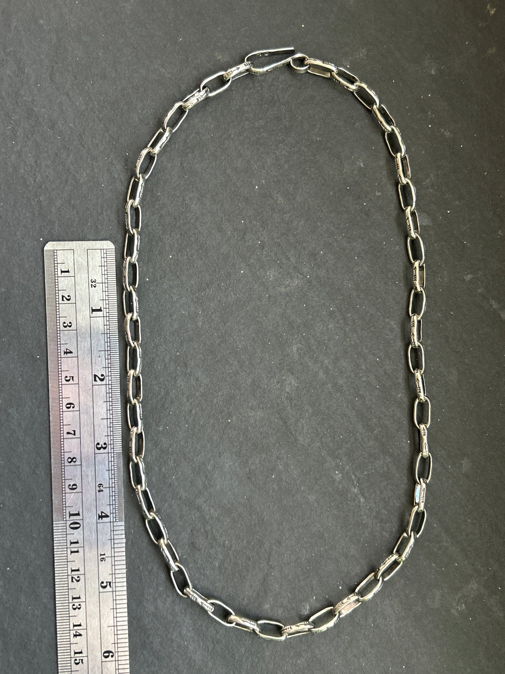 Sterling Silver Medium Link Wayfinder Pattern Paperclip Chain