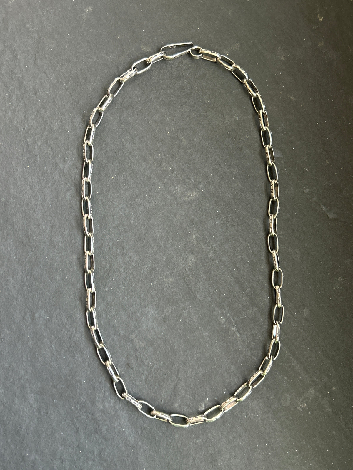 Sterling Silver Medium Link Wayfinder Pattern Paperclip Chain