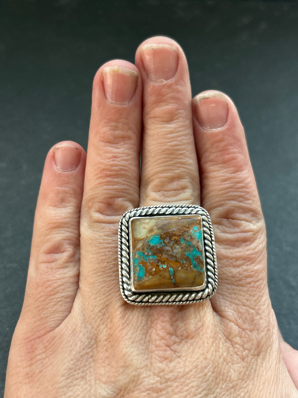 Easter Blue Turquoise Adjustable Band Ring Style #1