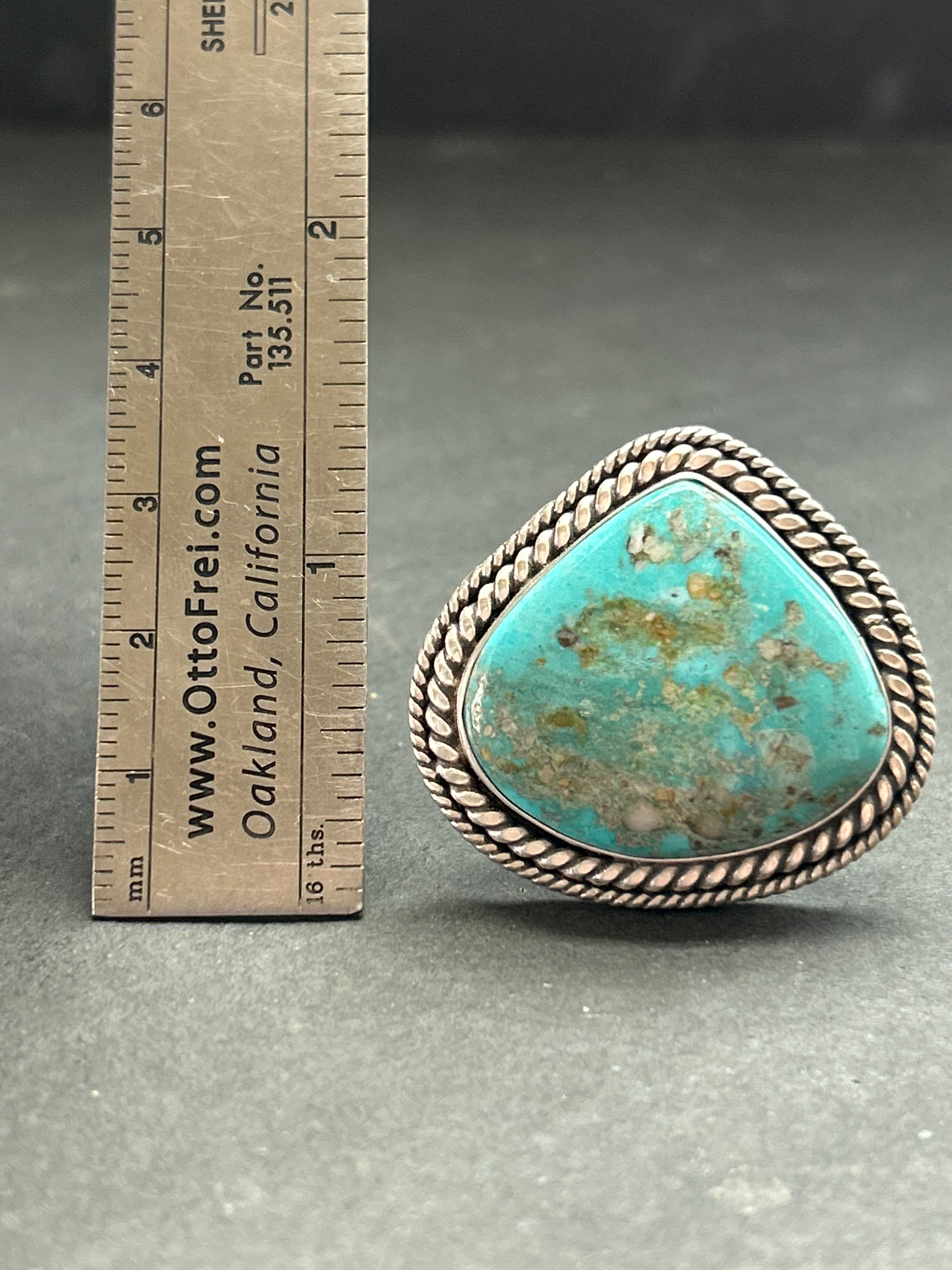 Big Nugget Turquoise Adjustable Band Ring Style #2