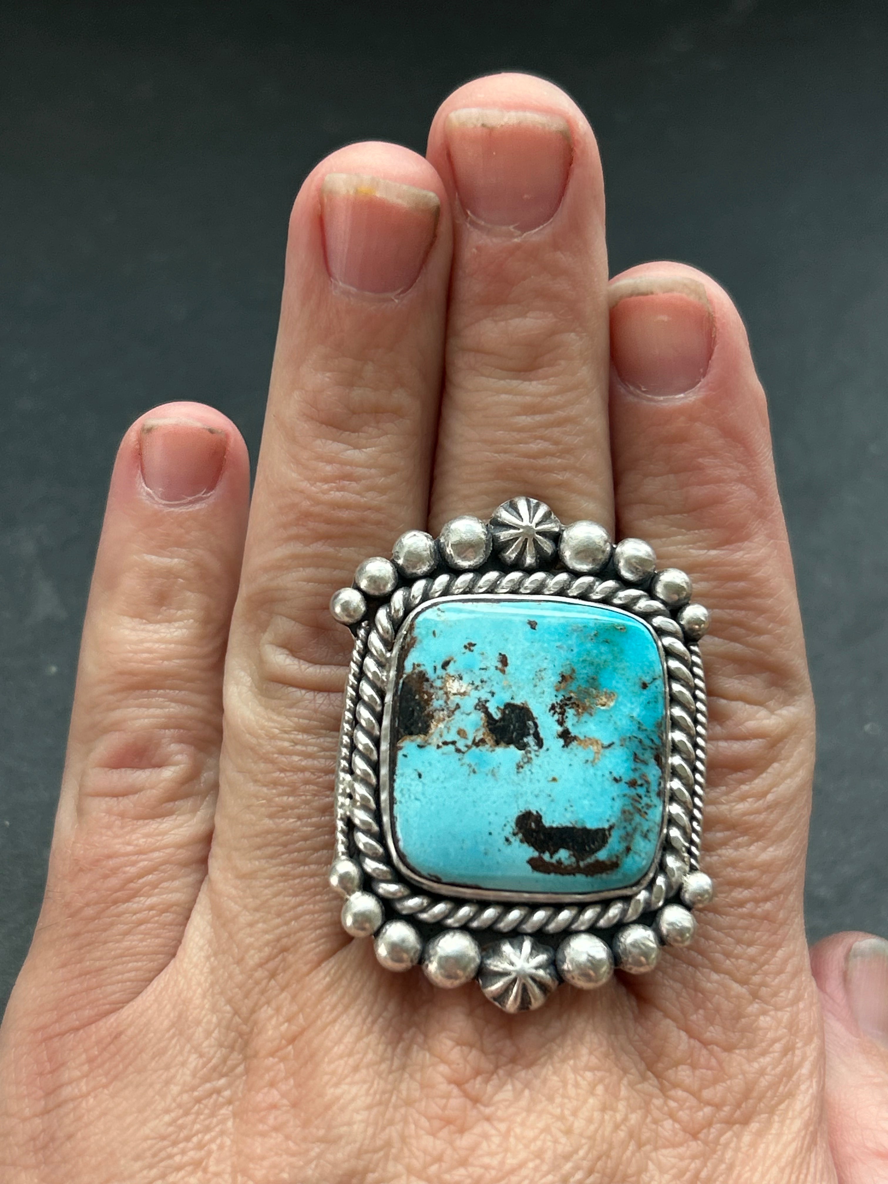 Blue Dream Turquoise Adjustable Band Ring Style #2
