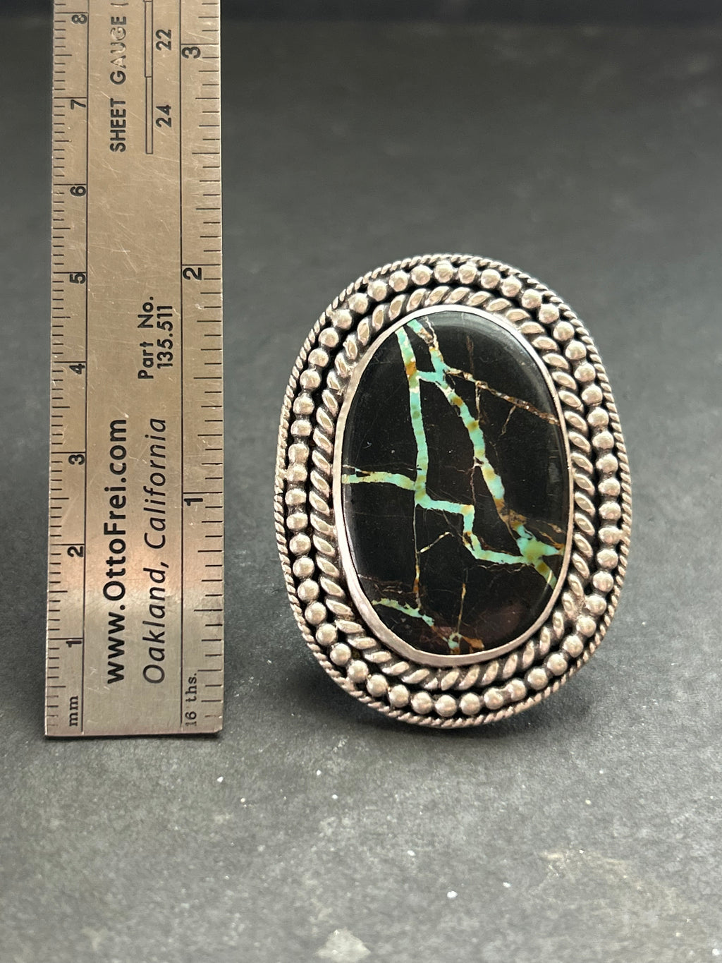 Blackjack Turquoise Adjustable Band Ring Style #1