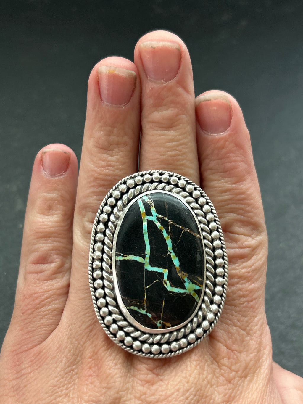 Blackjack Turquoise Adjustable Band Ring Style #1