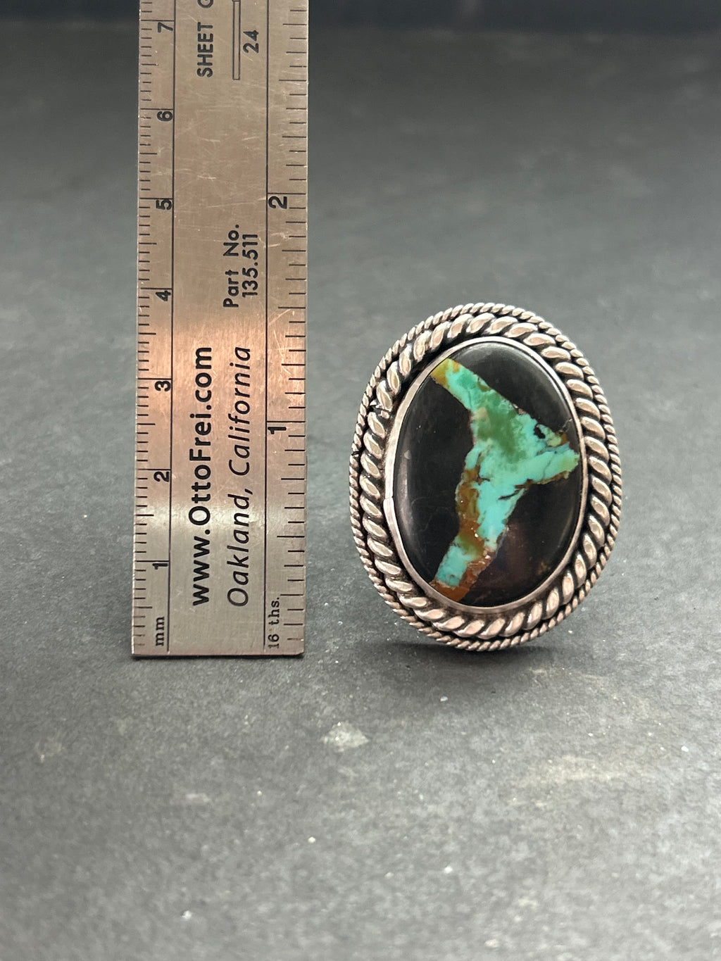 Blackjack Turquoise Adjustable Band Ring Style #2