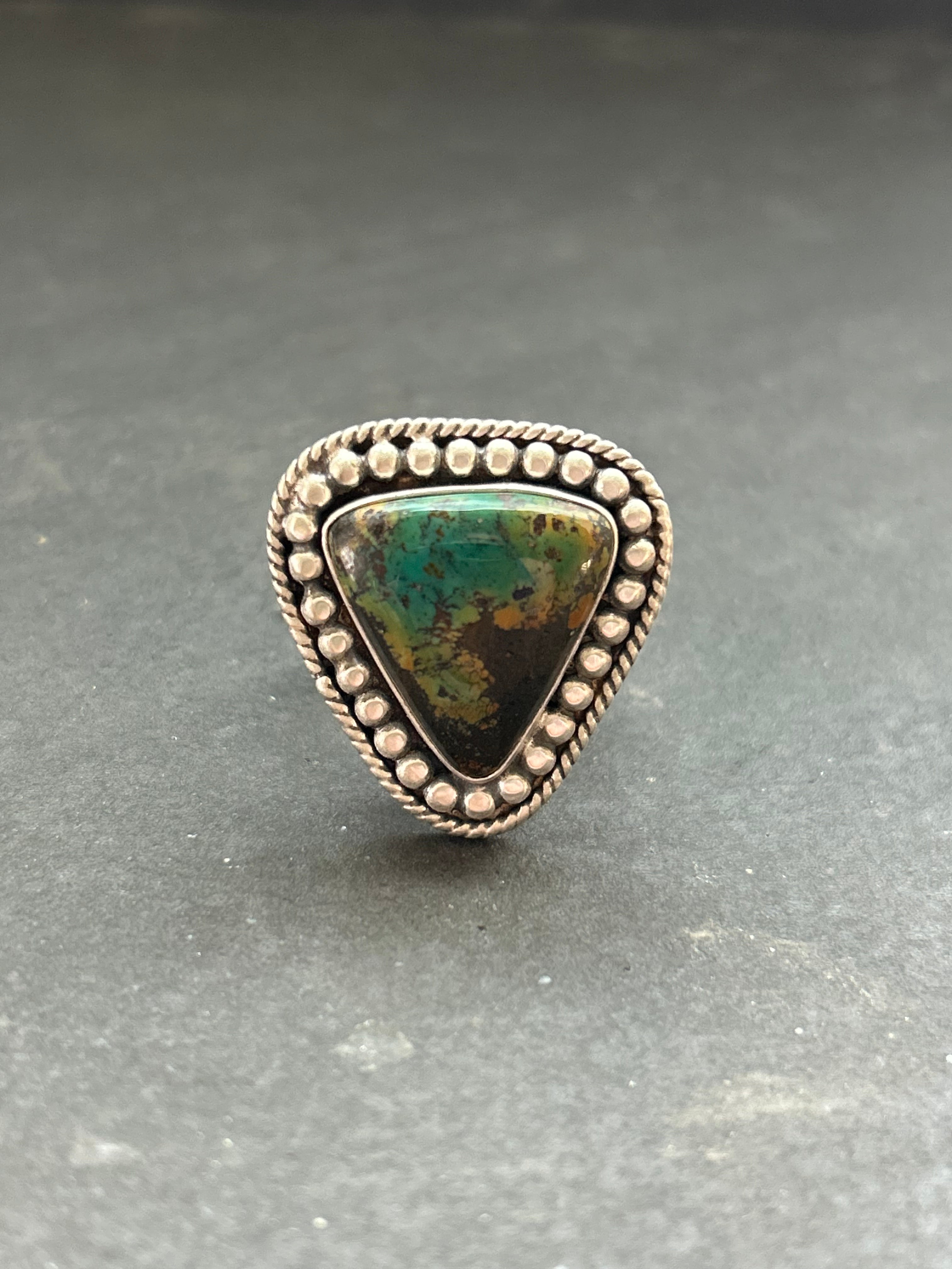 Black Hill Turquoise Adjustable Band Ring Style #2