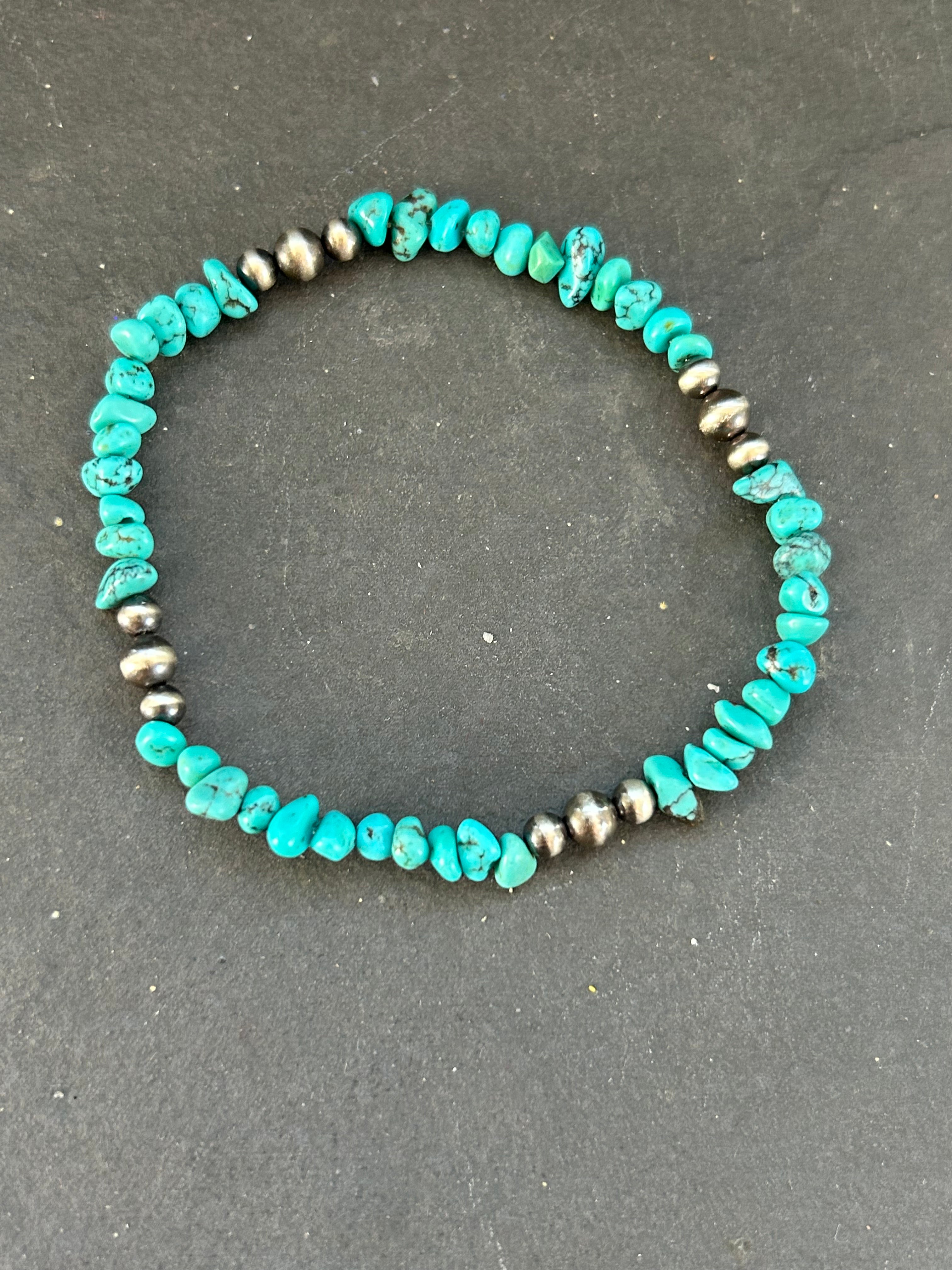 Hubei Turquoise Stretchy Stacker Bracelet