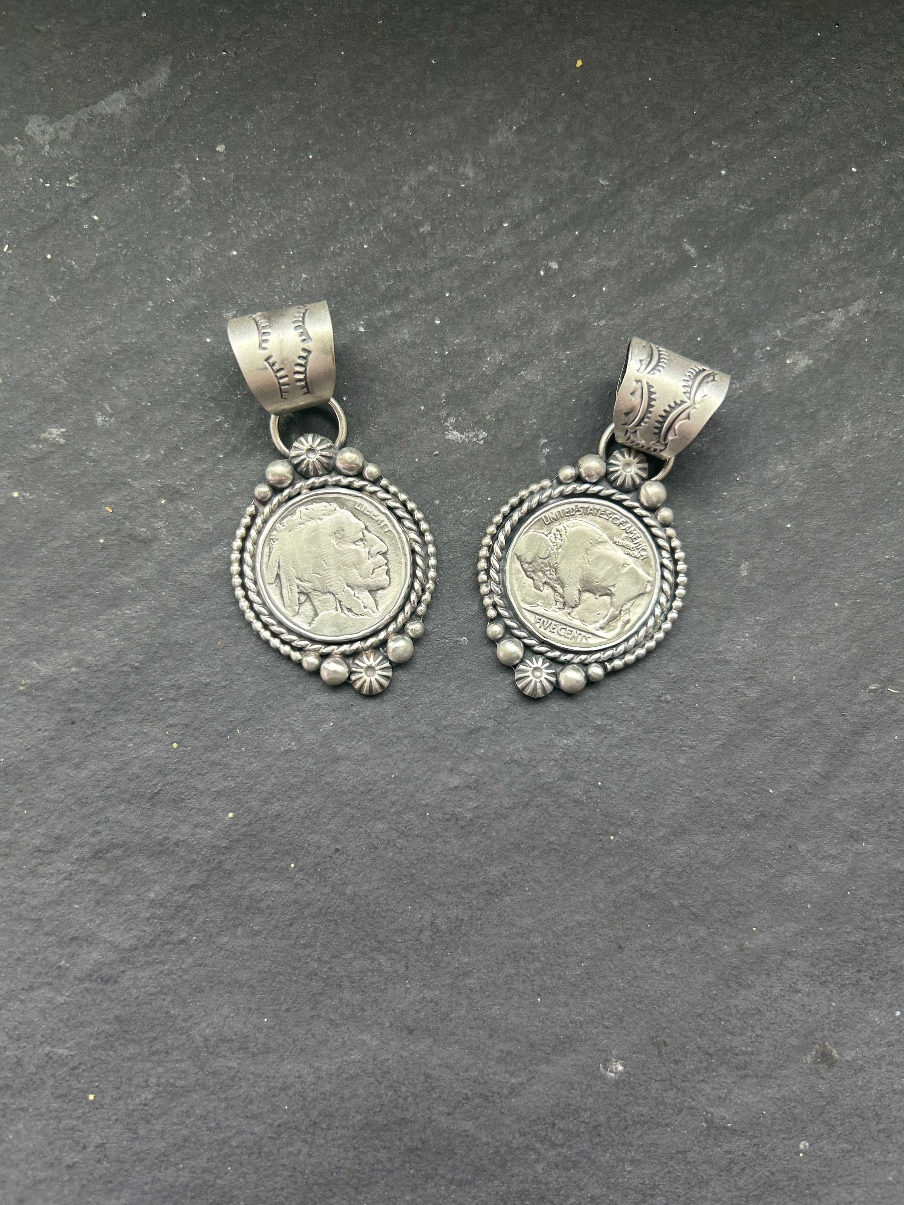 Sterling Silver + Vintage Buffalo Nickel Pendant