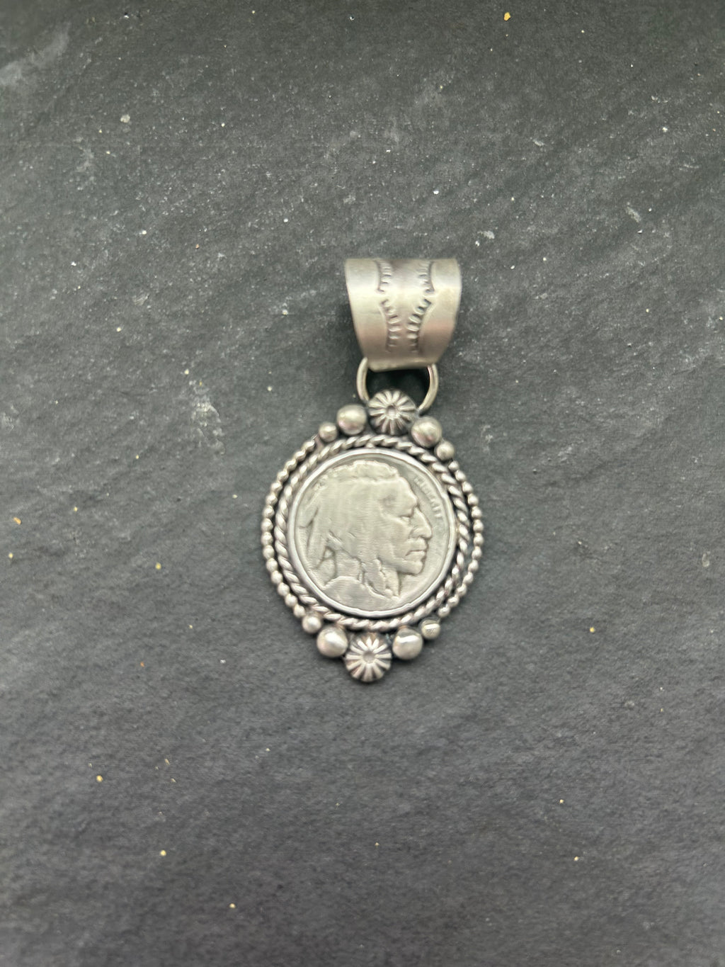 Sterling Silver + Vintage Buffalo Nickel Pendant