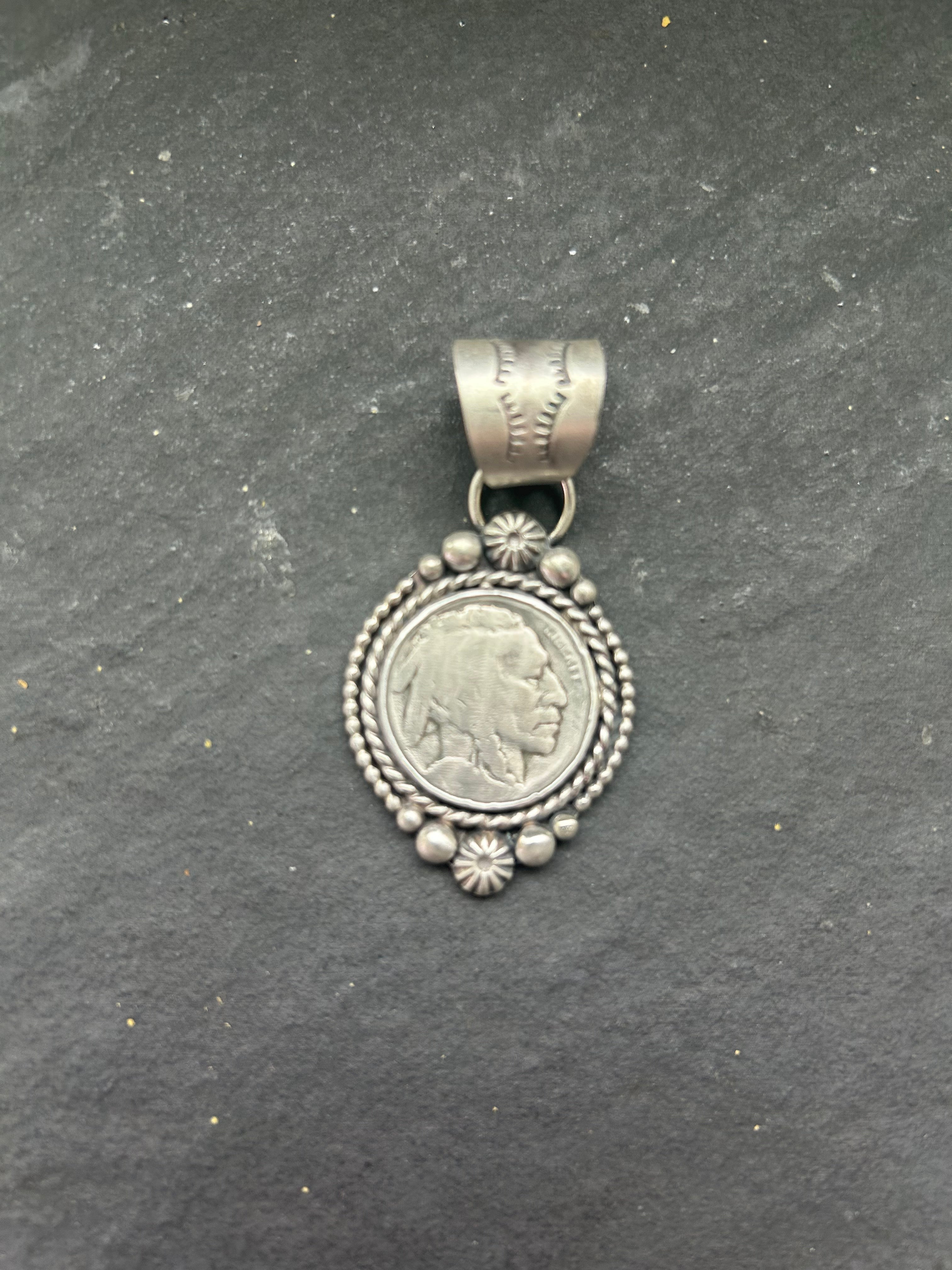 Sterling Silver + Vintage Buffalo Nickel Pendant