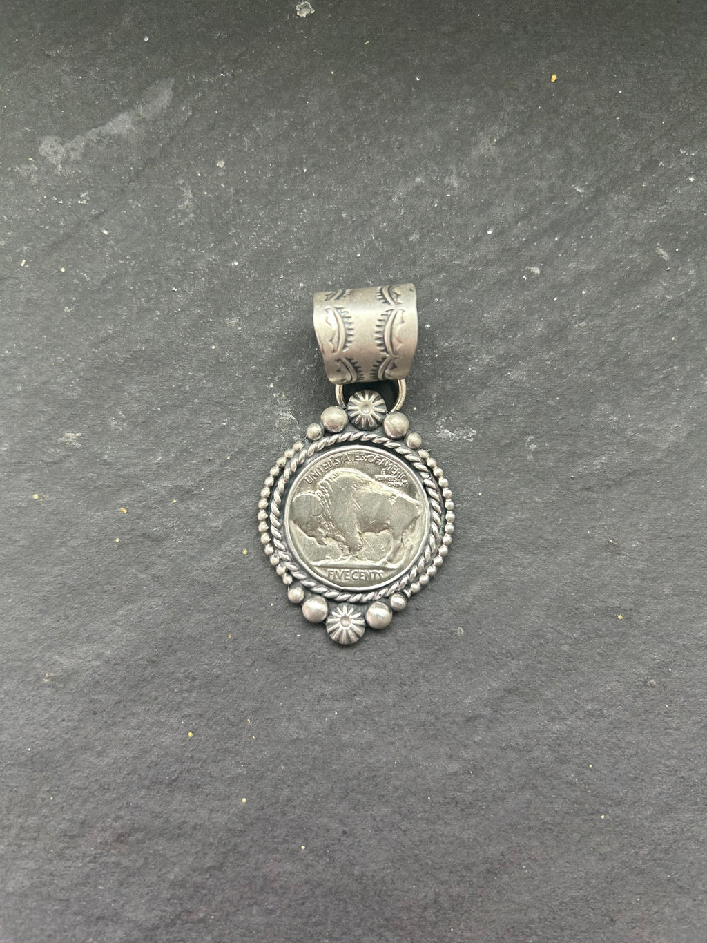 Sterling Silver + Vintage Buffalo Nickel Pendant