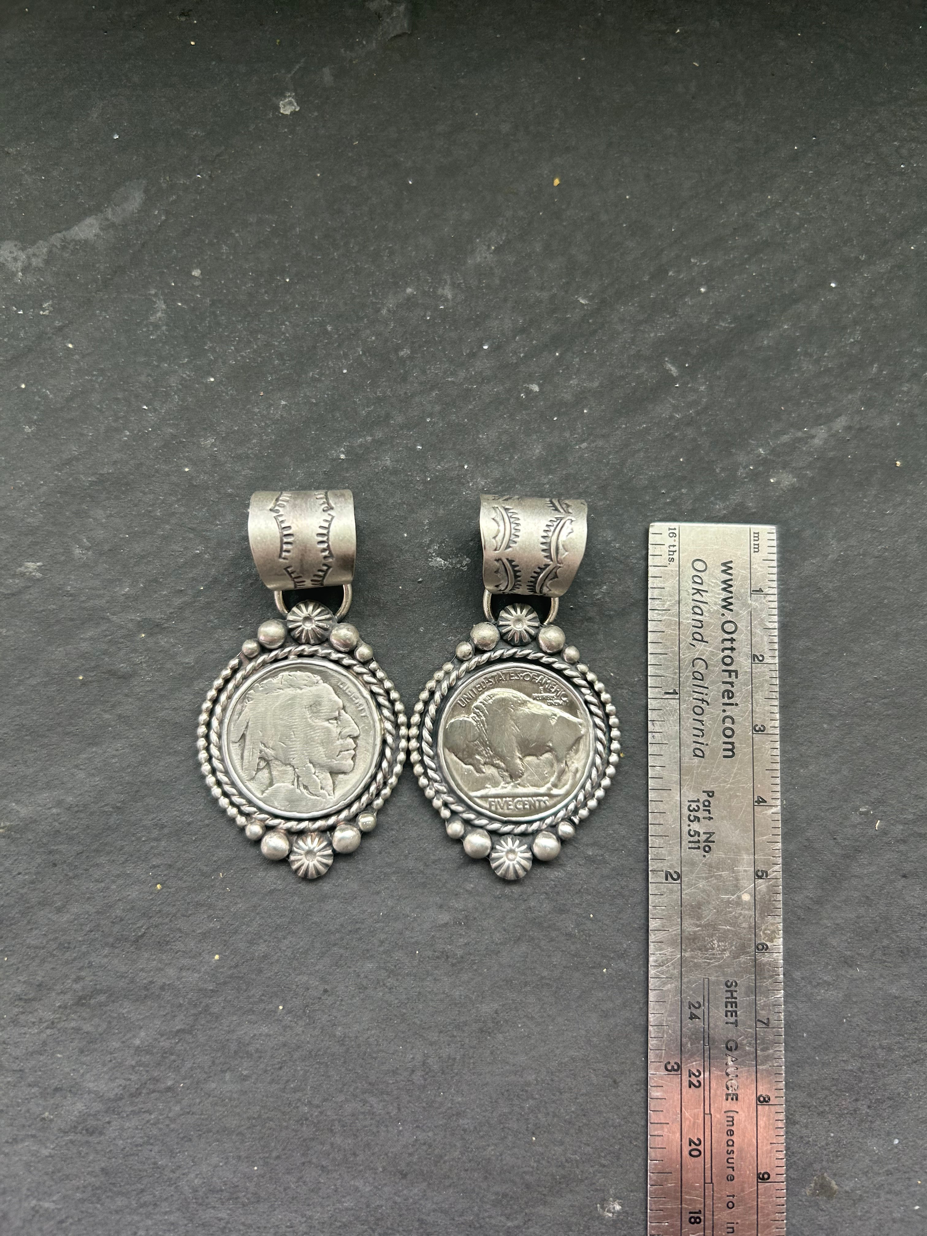 Sterling Silver + Vintage Buffalo Nickel Pendant