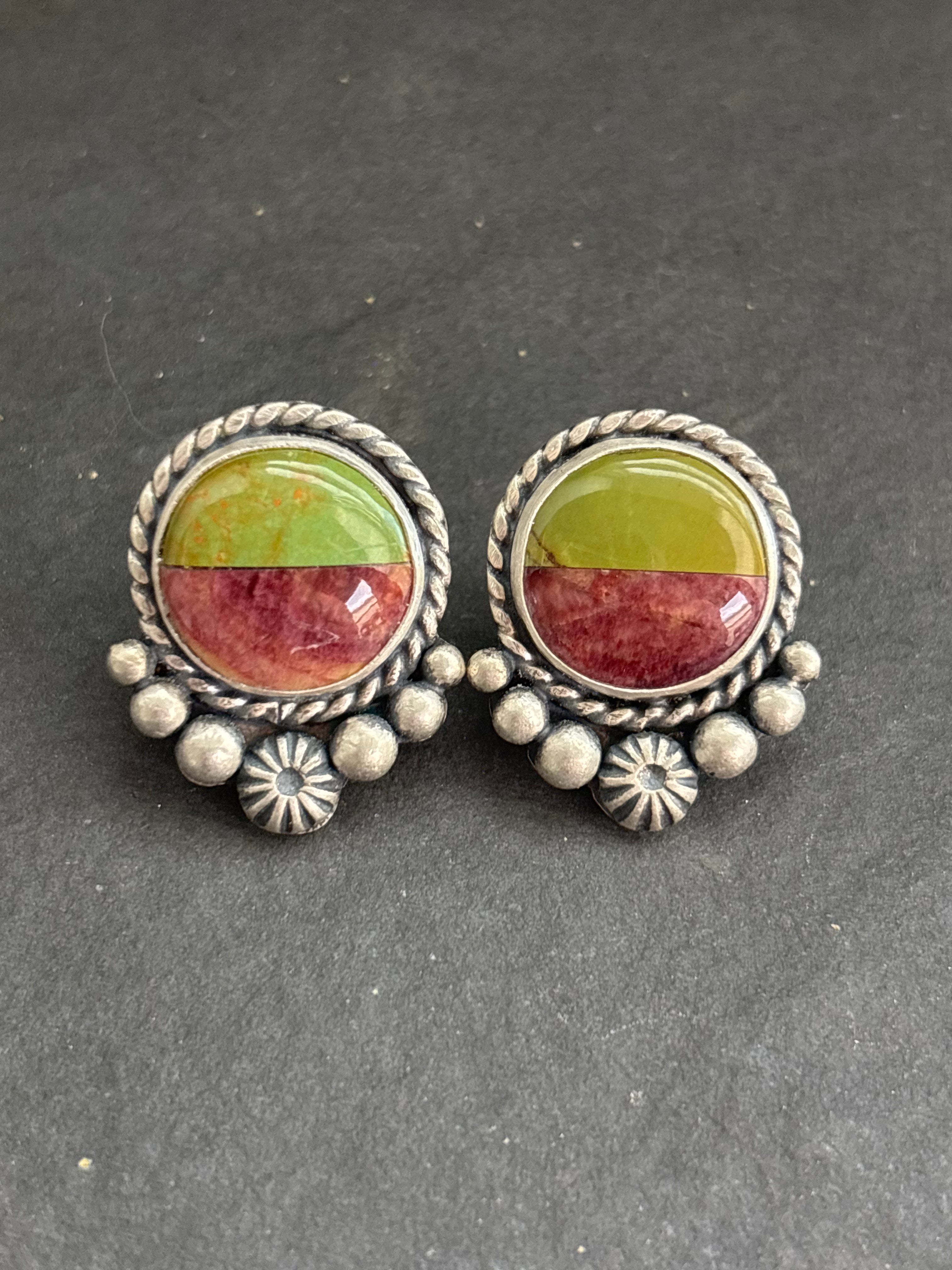 Sonoran Gold + Purple Spiny Inlay Stud Earrings