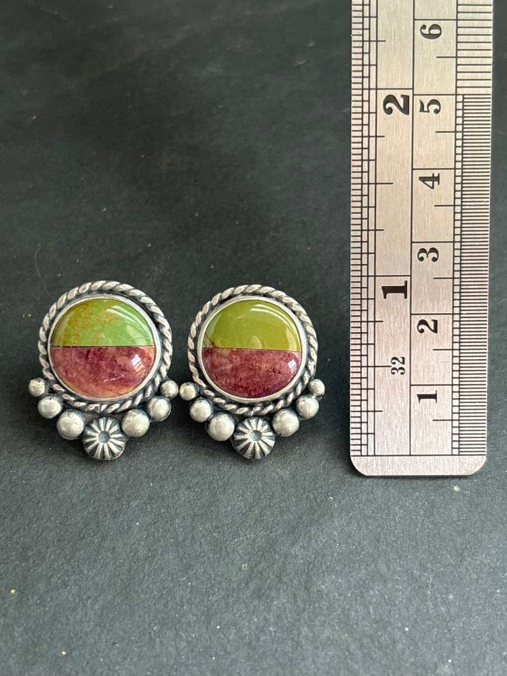 Sonoran Gold + Purple Spiny Inlay Stud Earrings