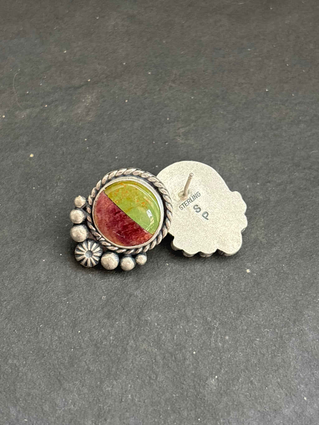 Sonoran Gold + Purple Spiny Inlay Stud Earrings