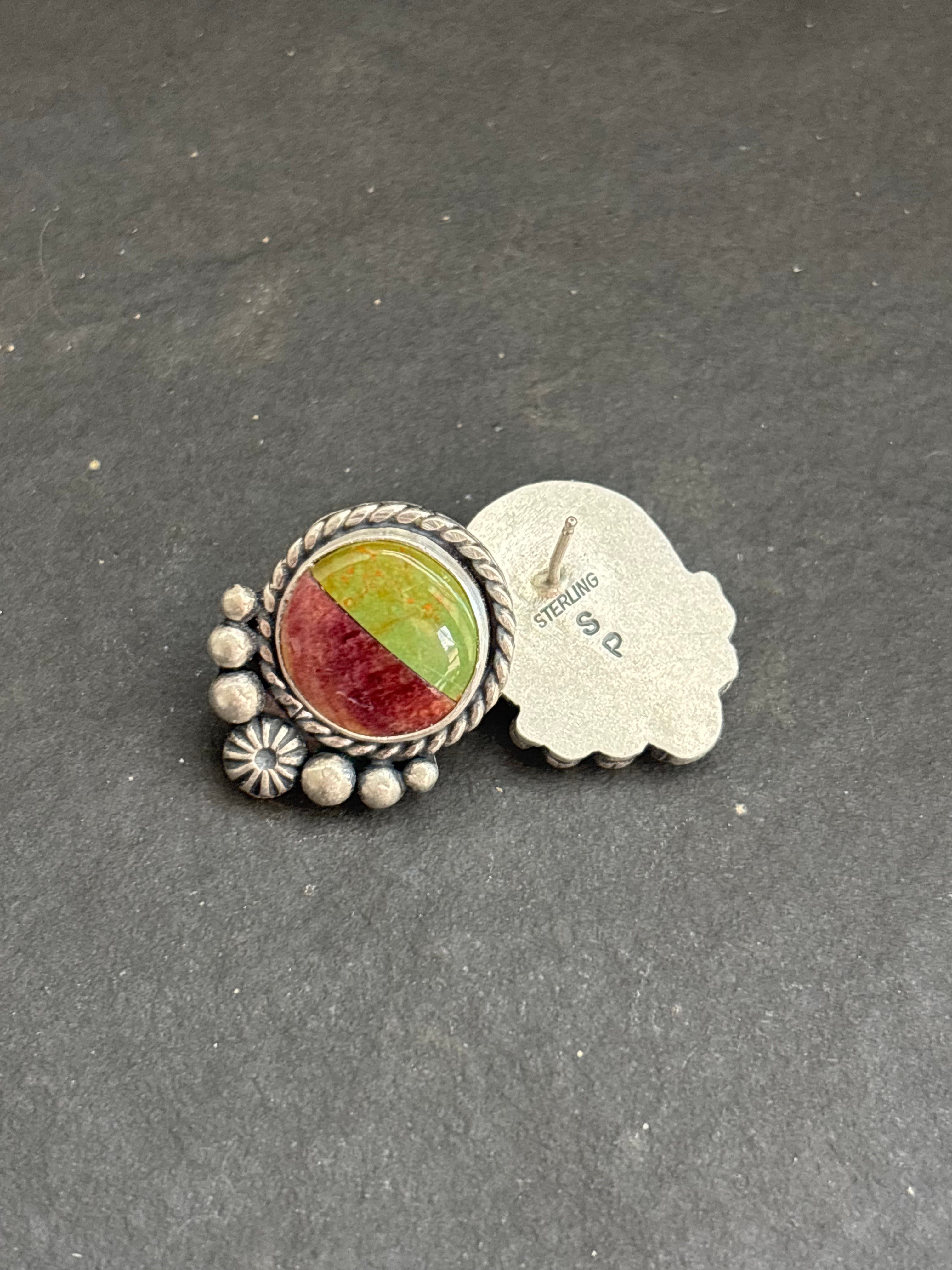Sonoran Gold + Purple Spiny Inlay Stud Earrings