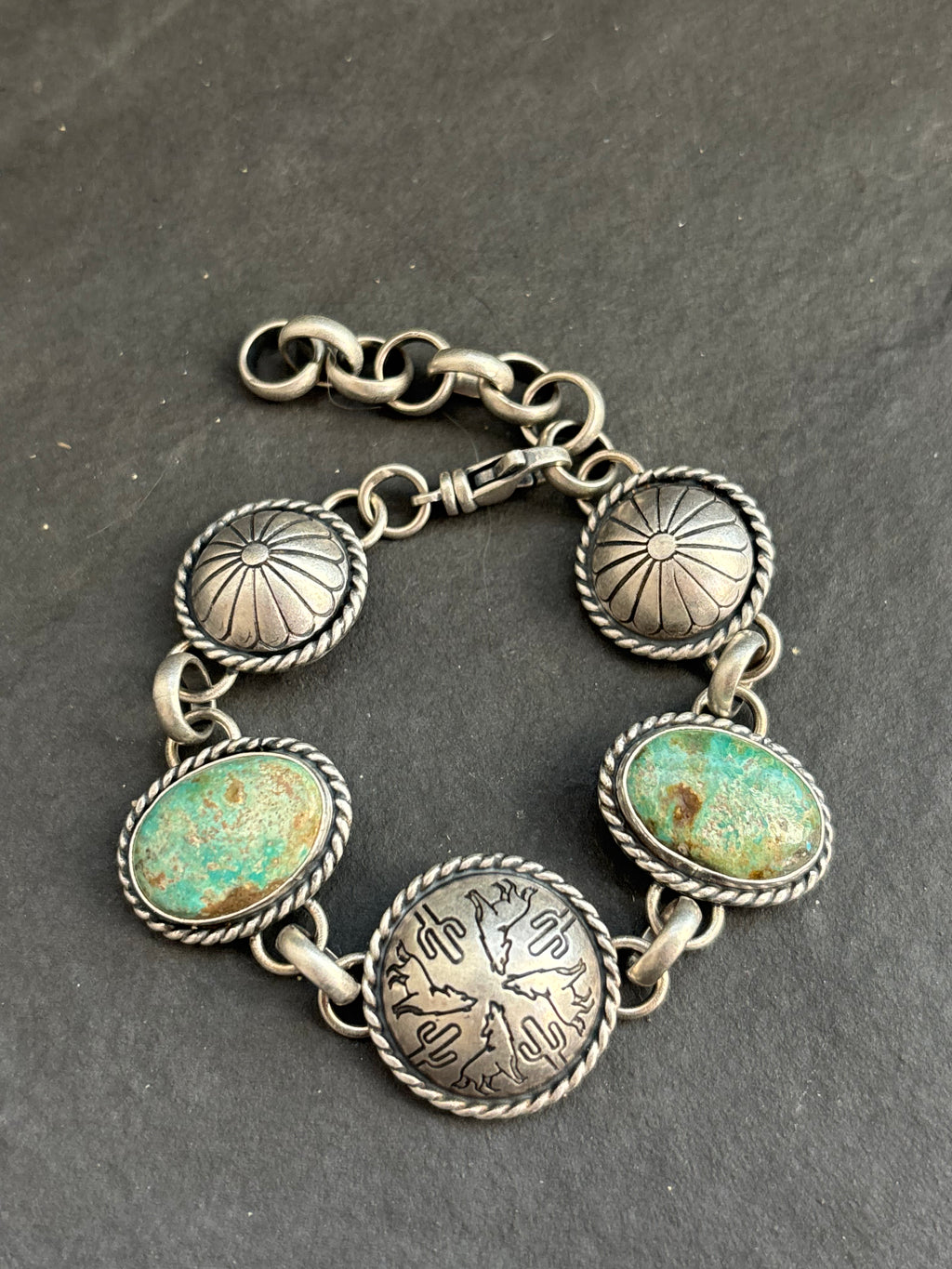 Cripple Creek Desert Howl Pattern Half Shell Lariat Bracelet