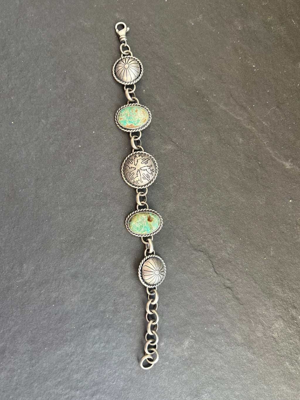 Cripple Creek Desert Howl Pattern Half Shell Lariat Bracelet