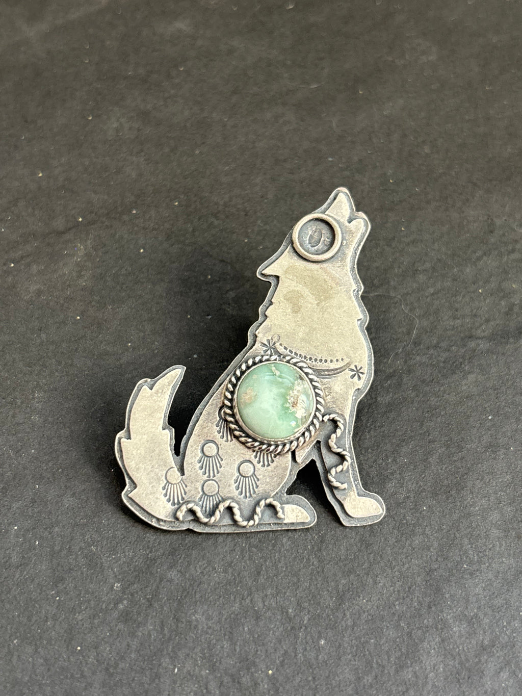 Paloma Variscite Into The Wild Wolf Pendant