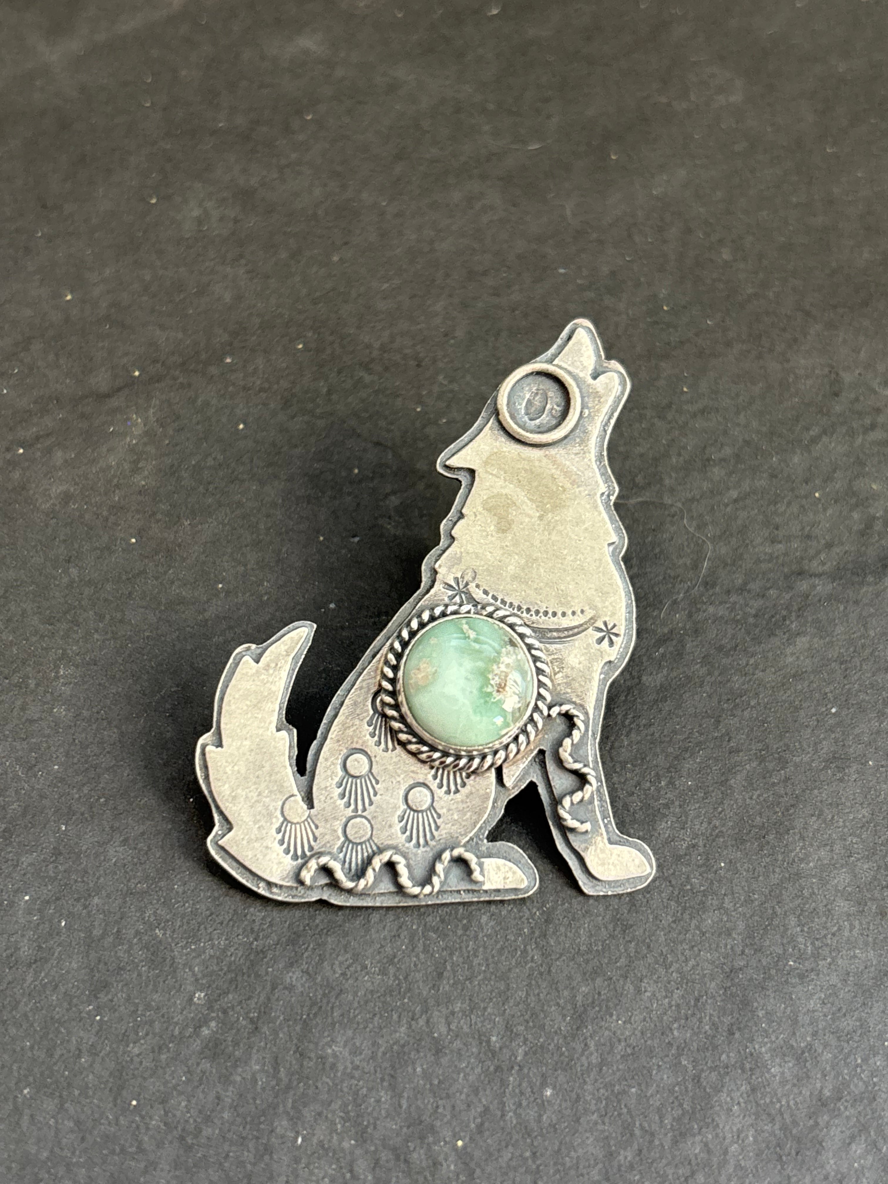 Paloma Variscite Into The Wild Wolf Pendant