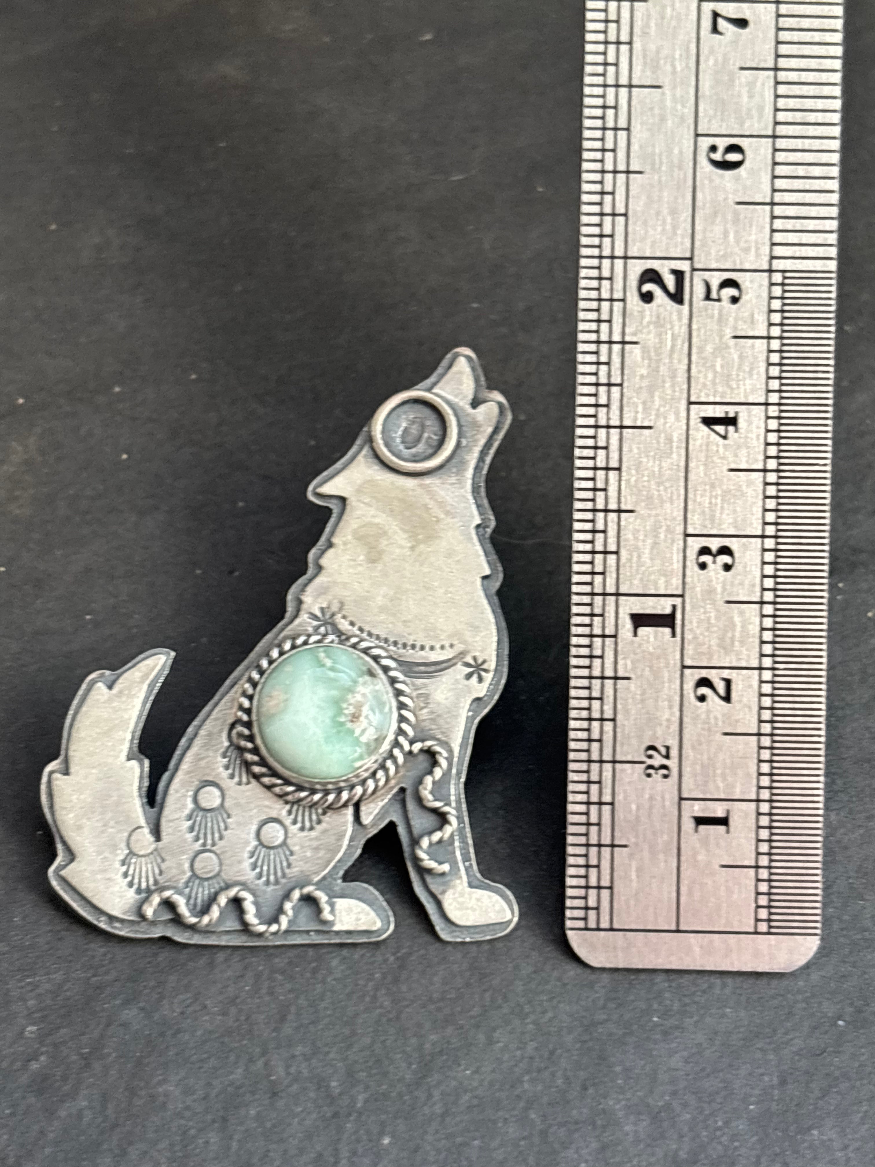 Paloma Variscite Into The Wild Wolf Pendant