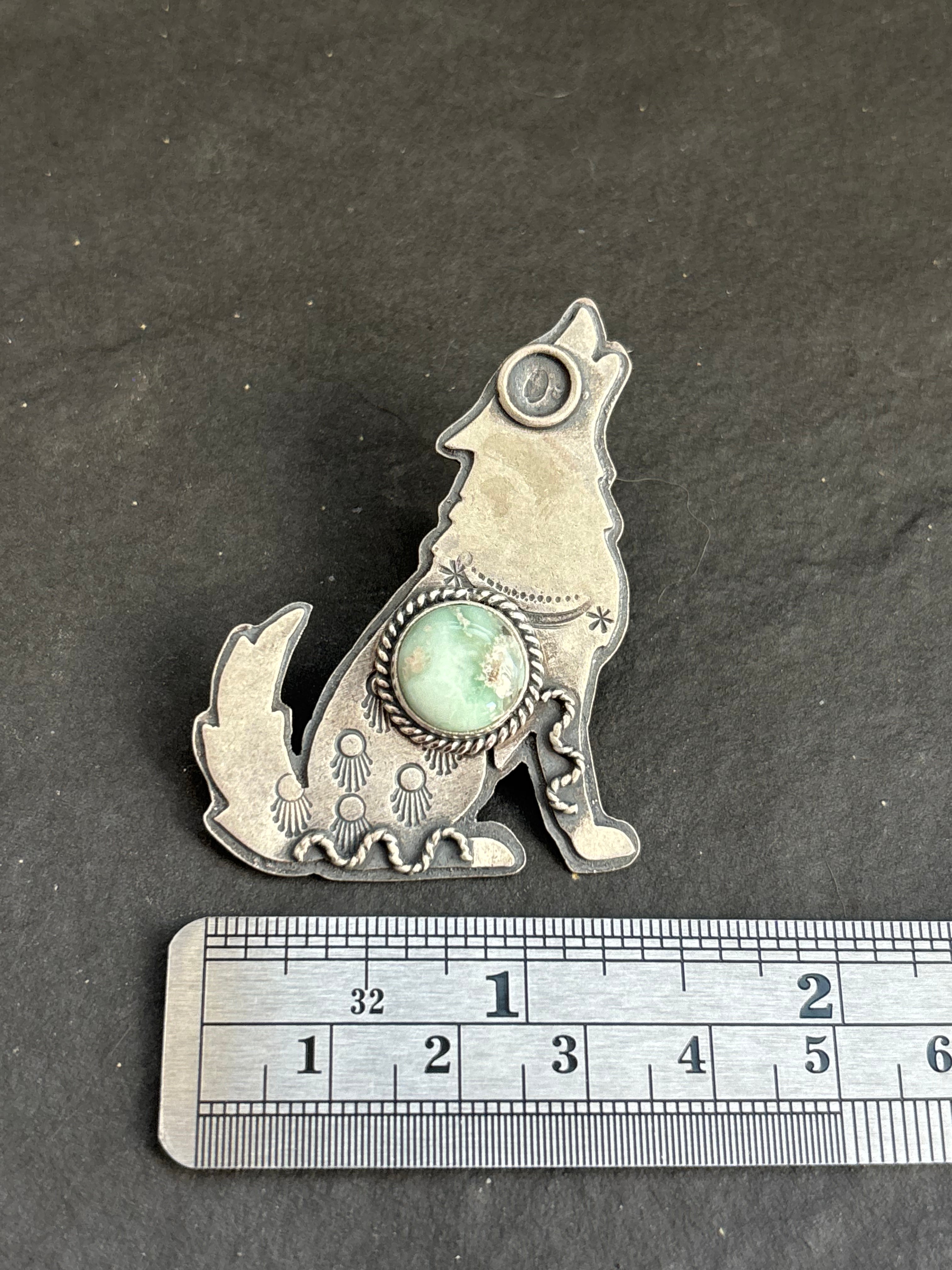 Paloma Variscite Into The Wild Wolf Pendant