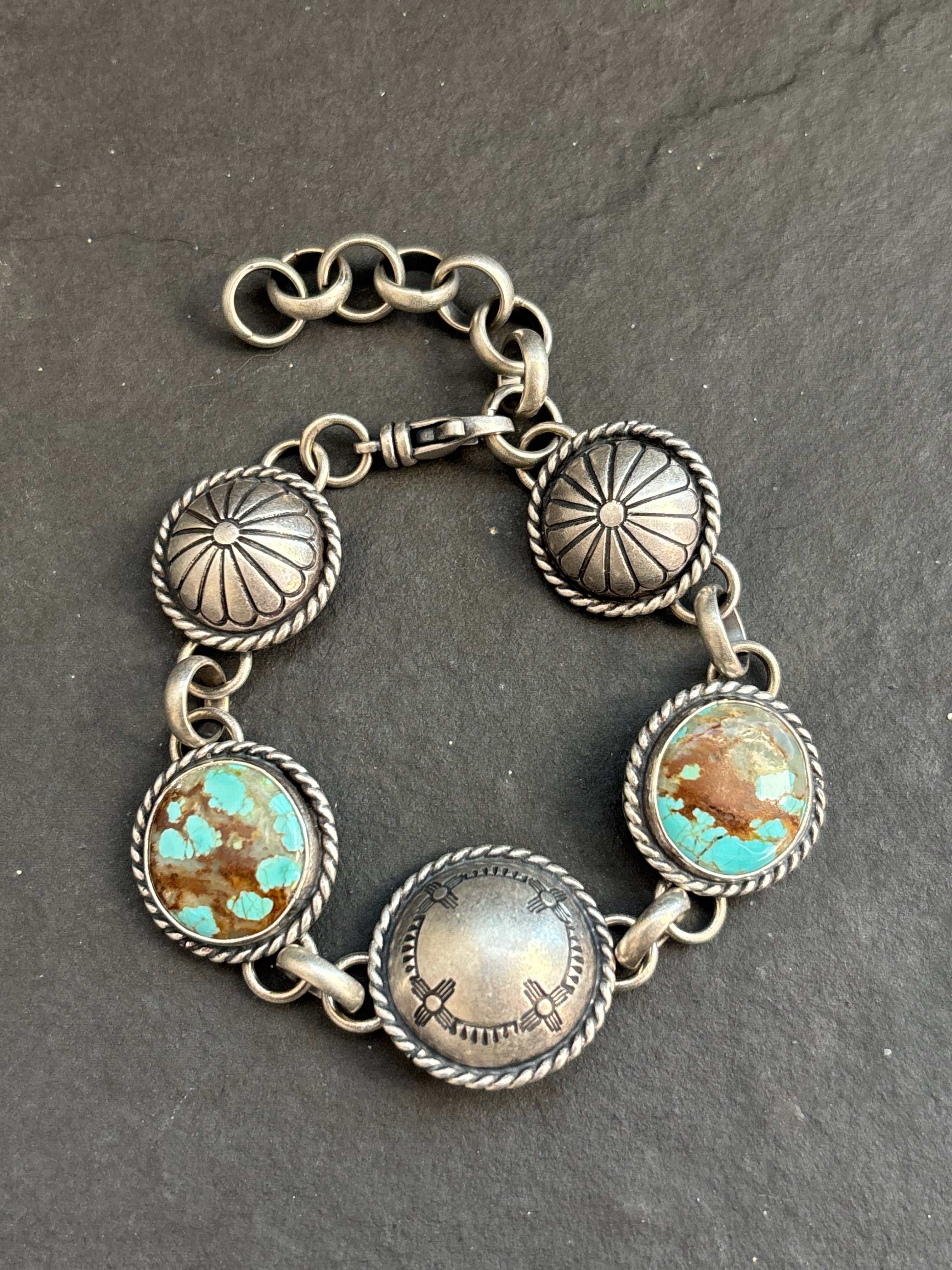 Mine #8 Spirit of The Sun Pattern Half Shell Lariat Bracelet