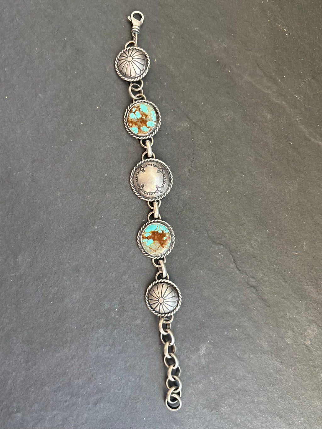 Mine #8 Spirit of The Sun Pattern Half Shell Lariat Bracelet