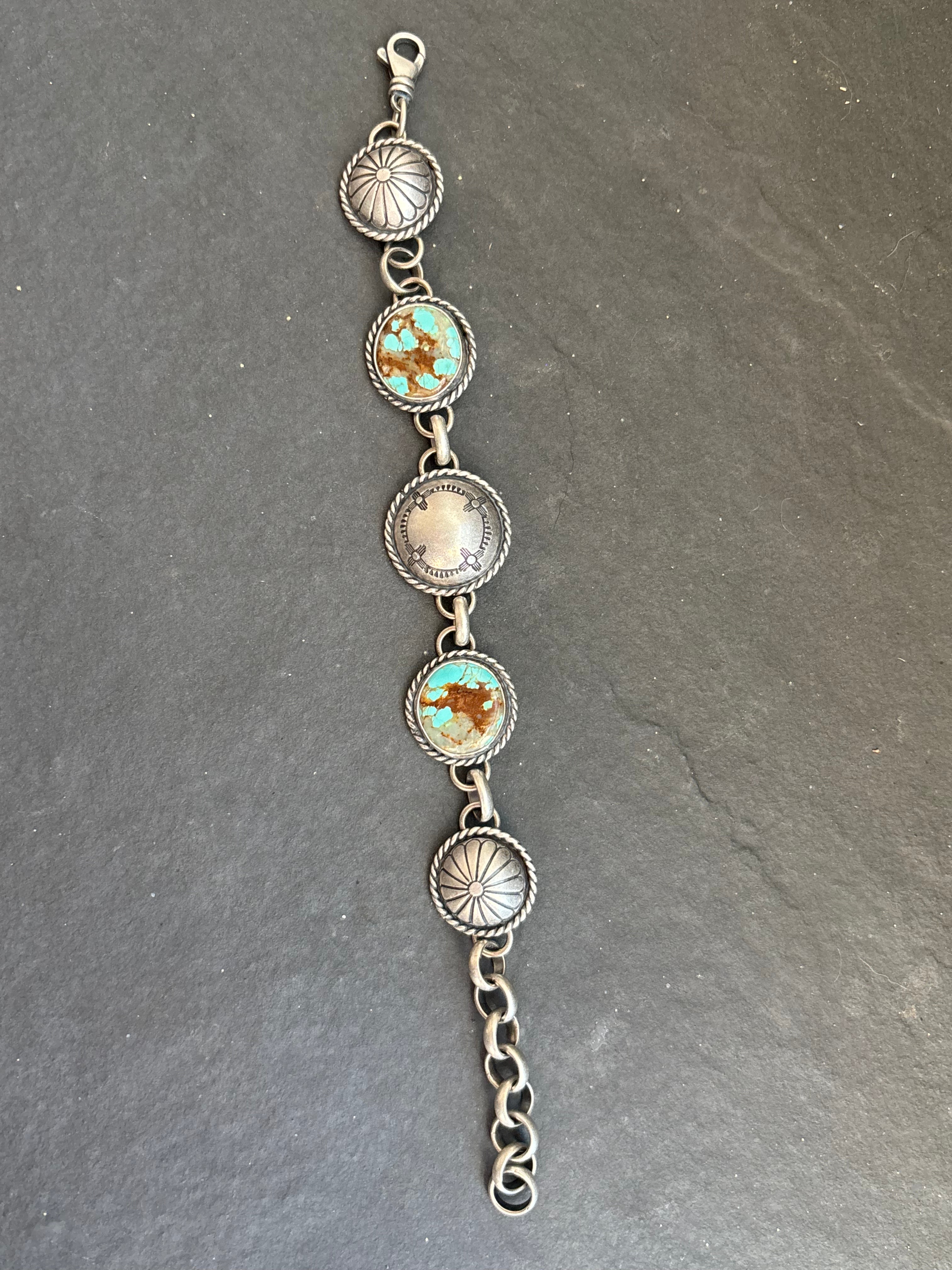 Mine #8 Spirit of The Sun Pattern Half Shell Lariat Bracelet