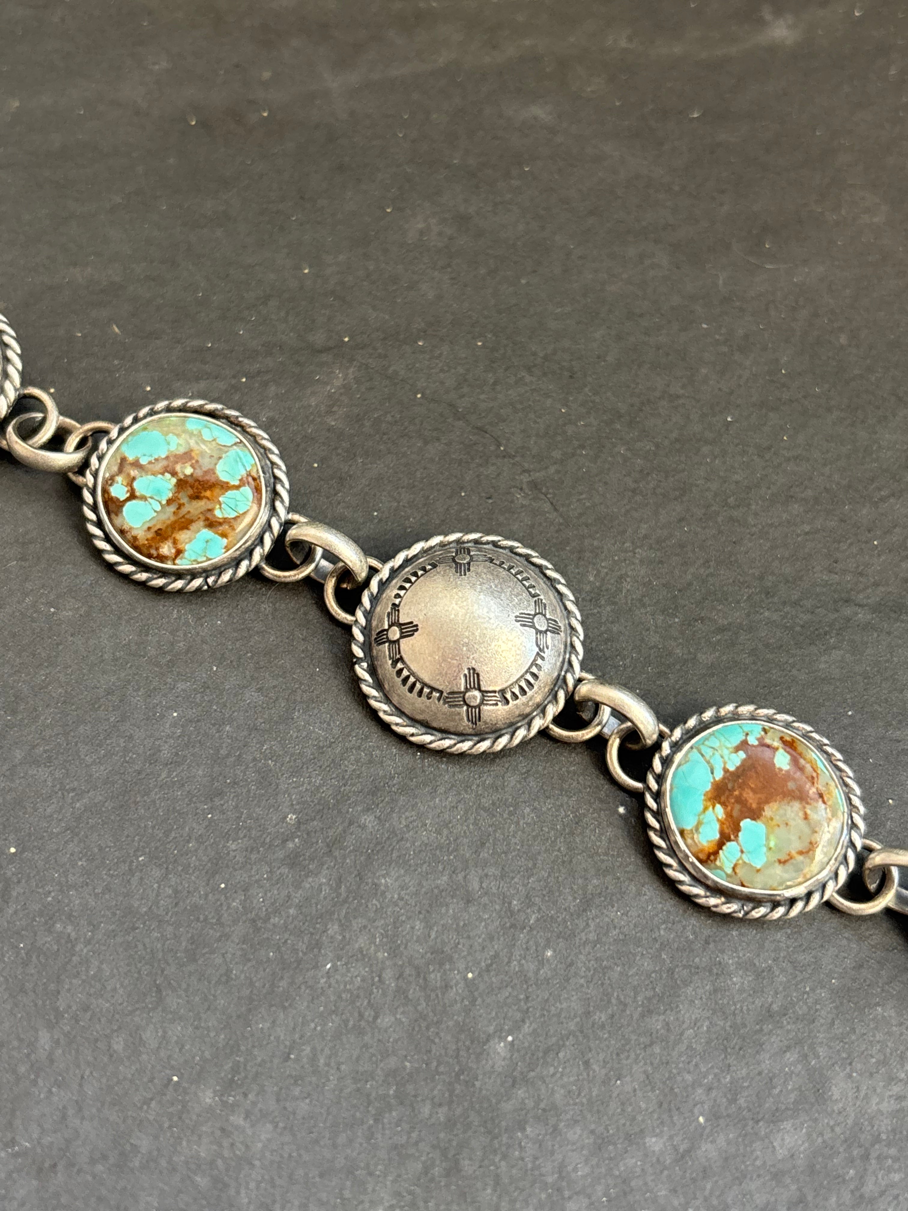 Mine #8 Spirit of The Sun Pattern Half Shell Lariat Bracelet