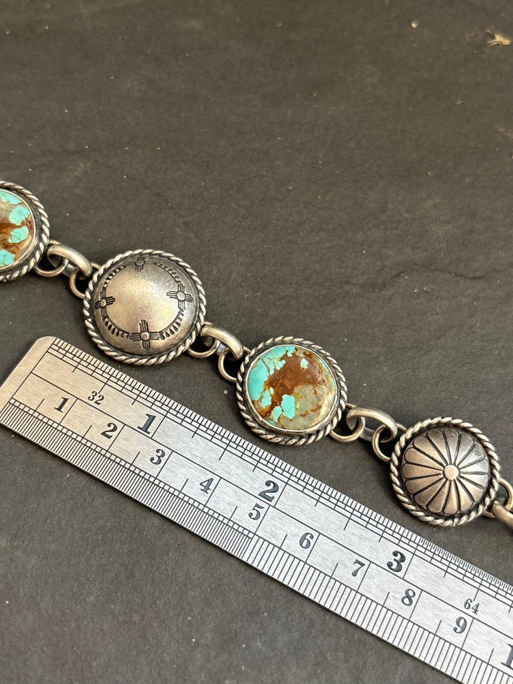 Mine #8 Spirit of The Sun Pattern Half Shell Lariat Bracelet