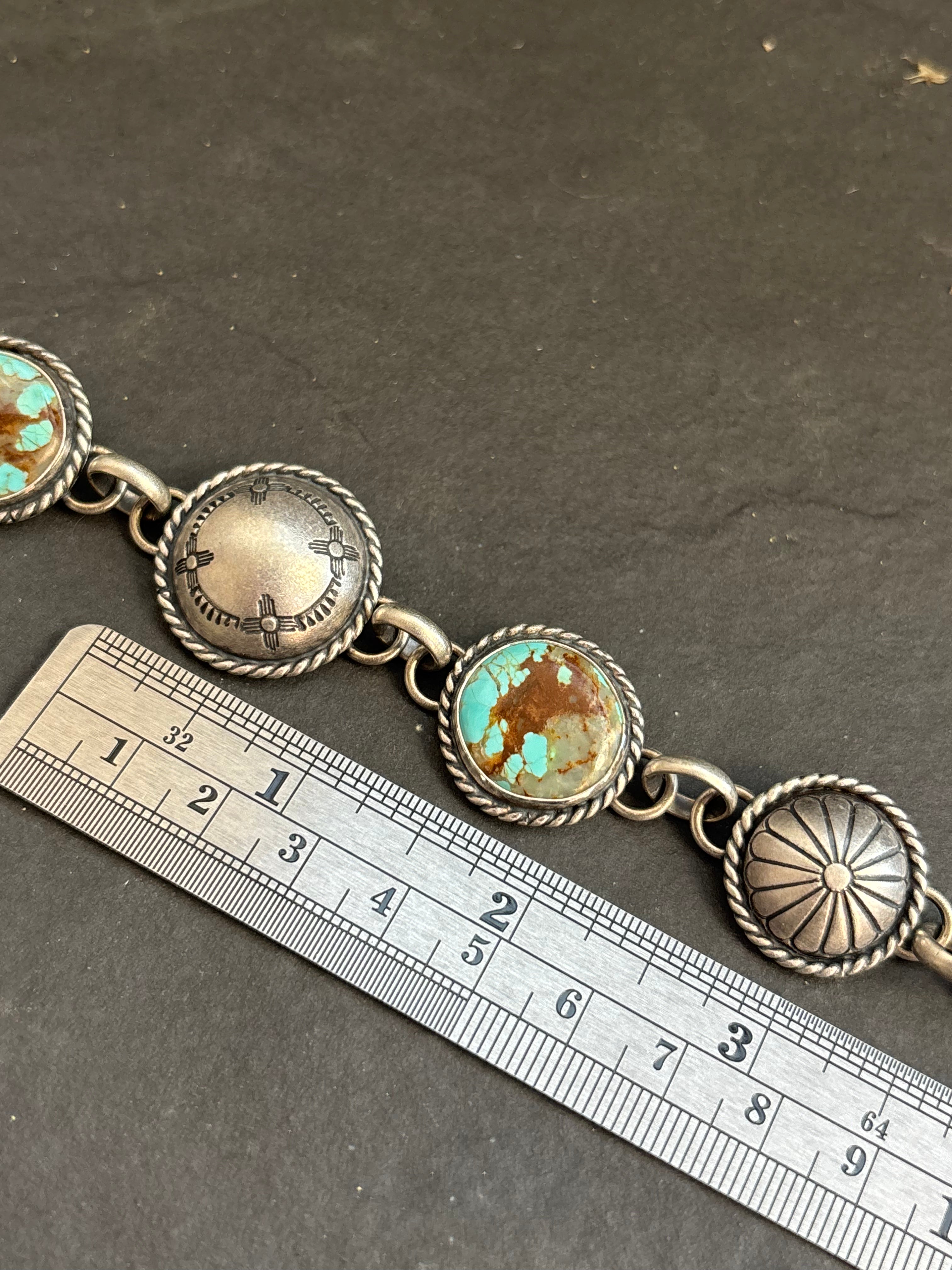 Mine #8 Spirit of The Sun Pattern Half Shell Lariat Bracelet